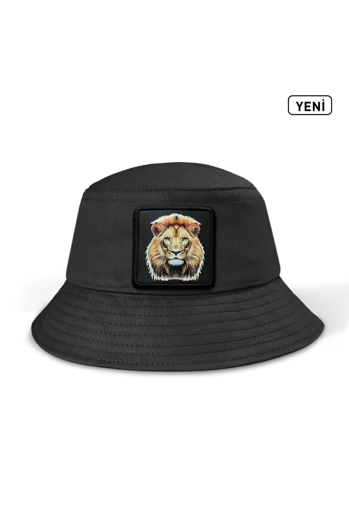 Bucket Aslan Logolu Siyah Şapka