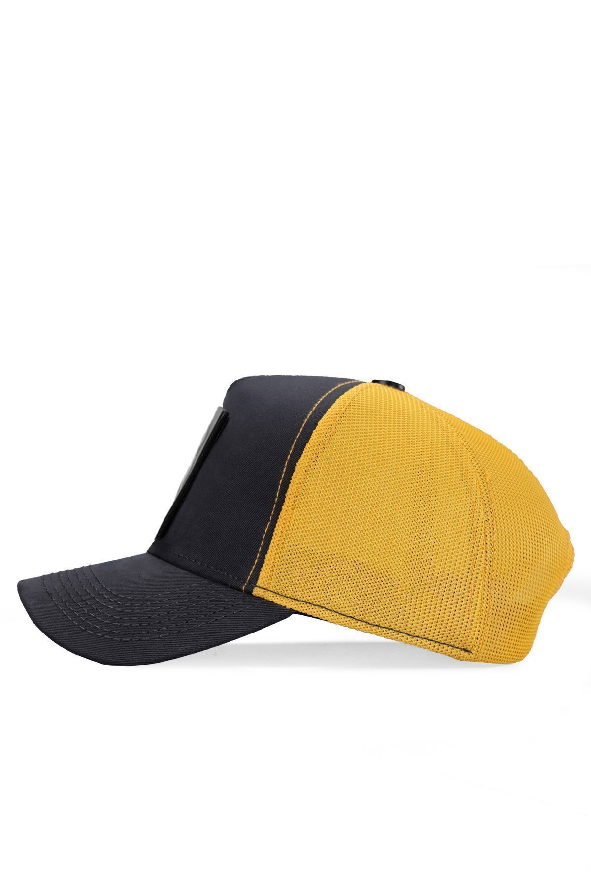 Limited Edition Logolu Antrasit-Sarı Trucker Şapka