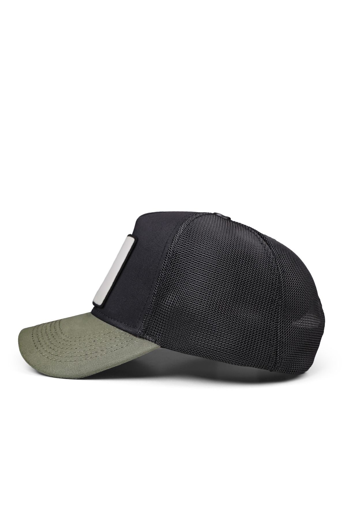 Kartal Logolu Logolu Haki-Siyah Trucker Şapka