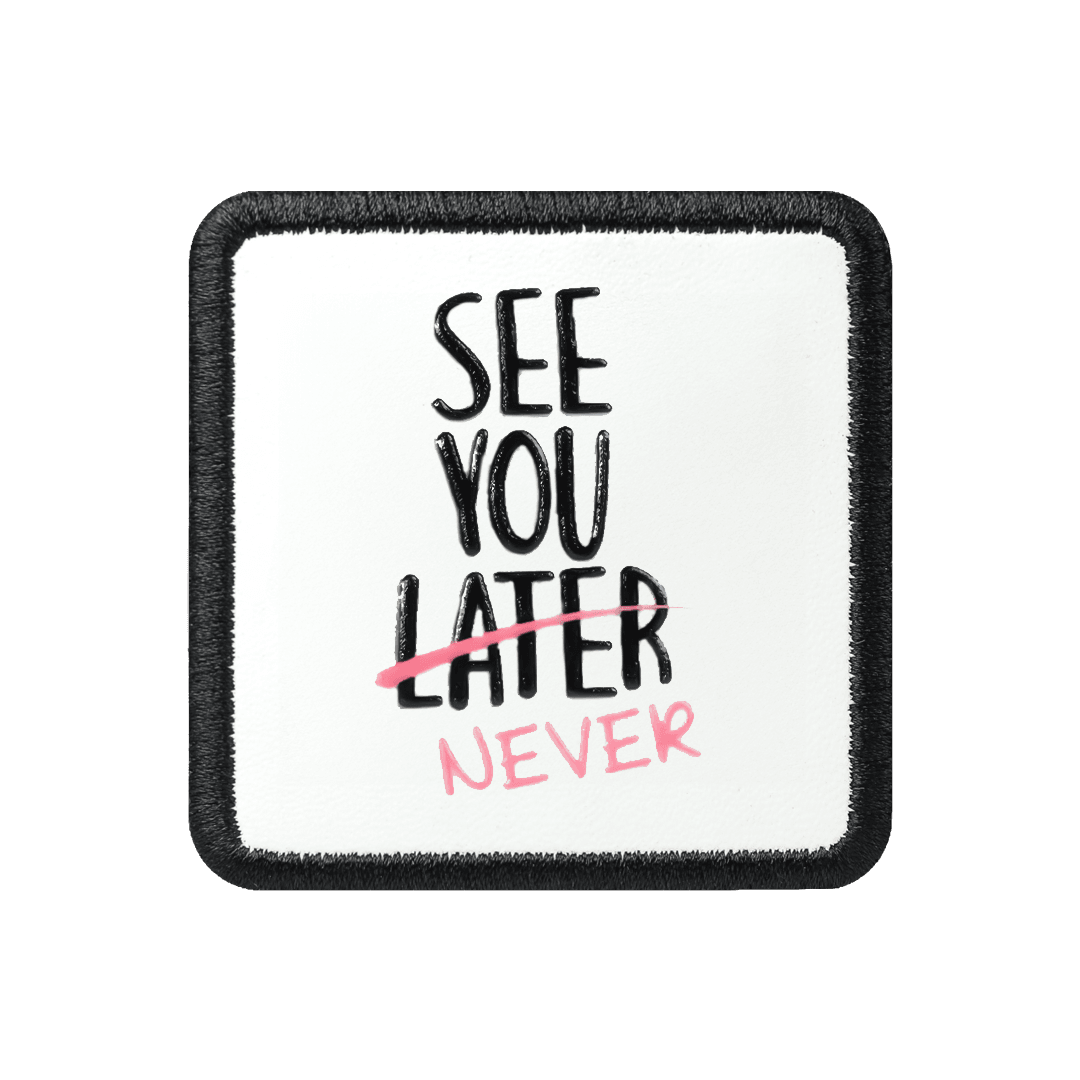 V1 See You Later Never - 4 Kod Logolu Unisex Beyaz- Siyah Bench (Patch)