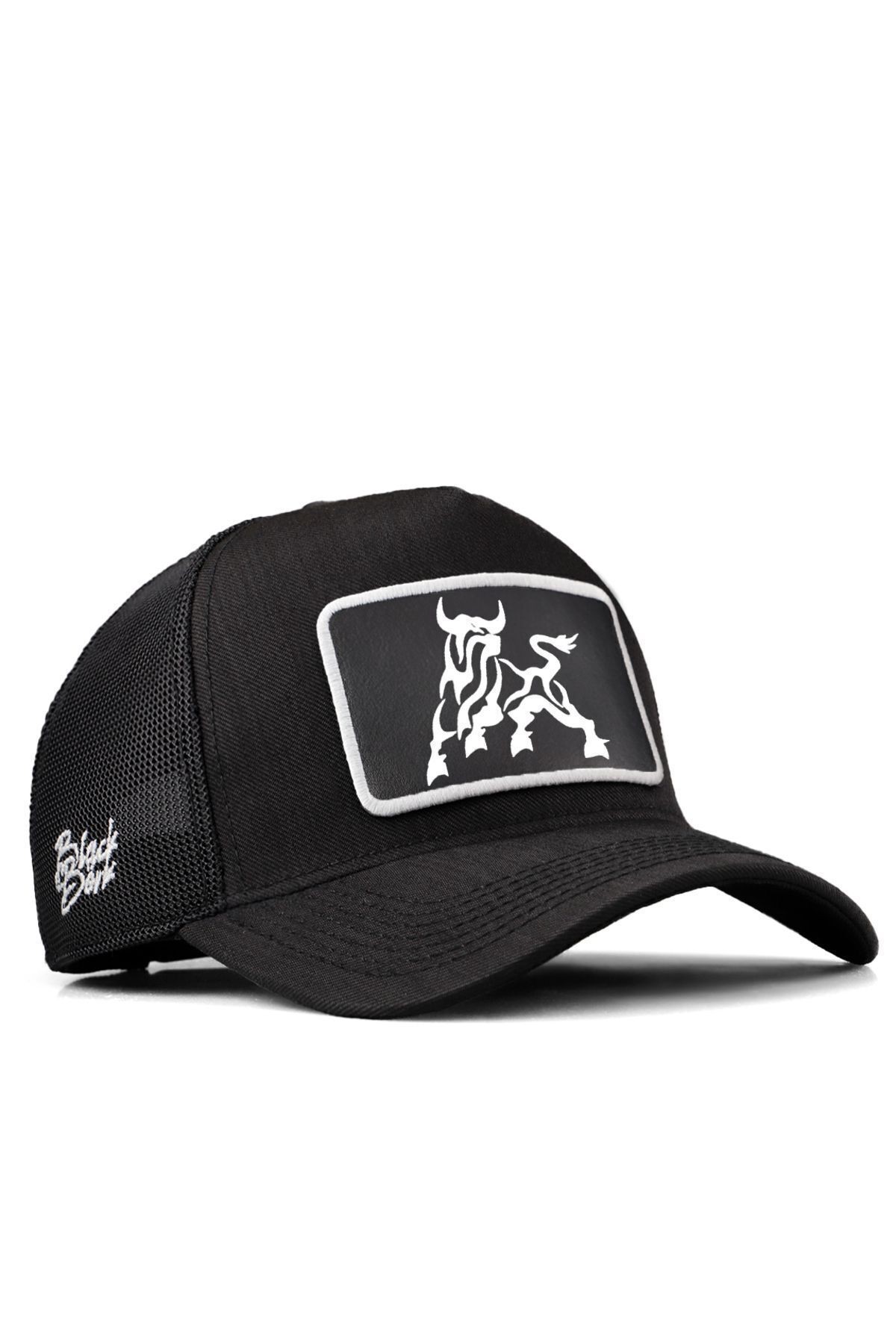 Cordura Boss Logolu Siyah Trucker Şapka