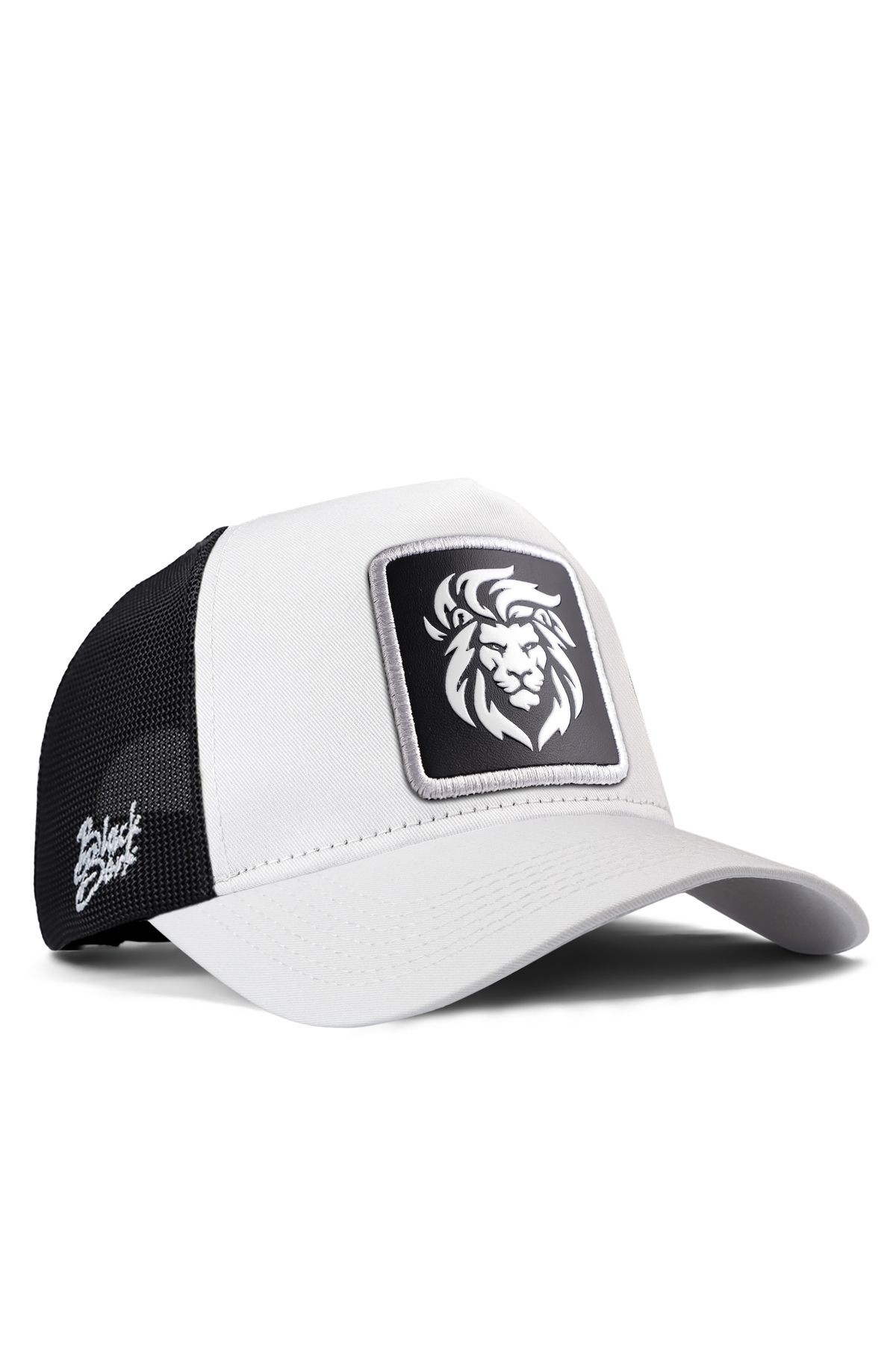 Aslan Logolu Beyaz-Siyah Trucker Şapka