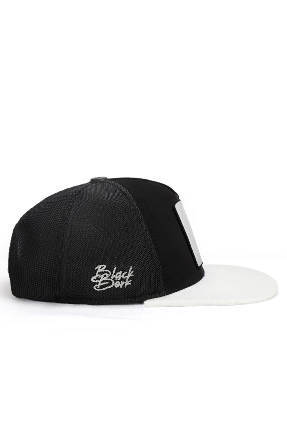 Hip Hop Kids Ayı Logolu Beyaz-Siyah Çocuk Trucker Şapka