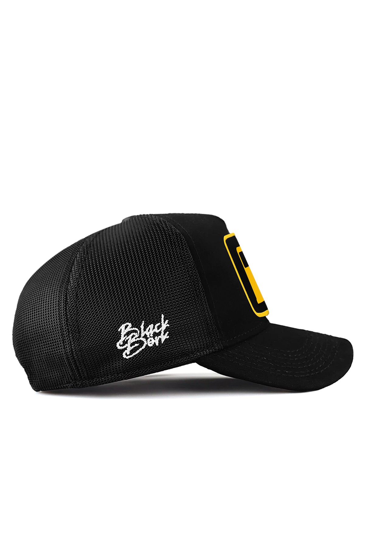 DM Logolu Siyah Trucker Şapka