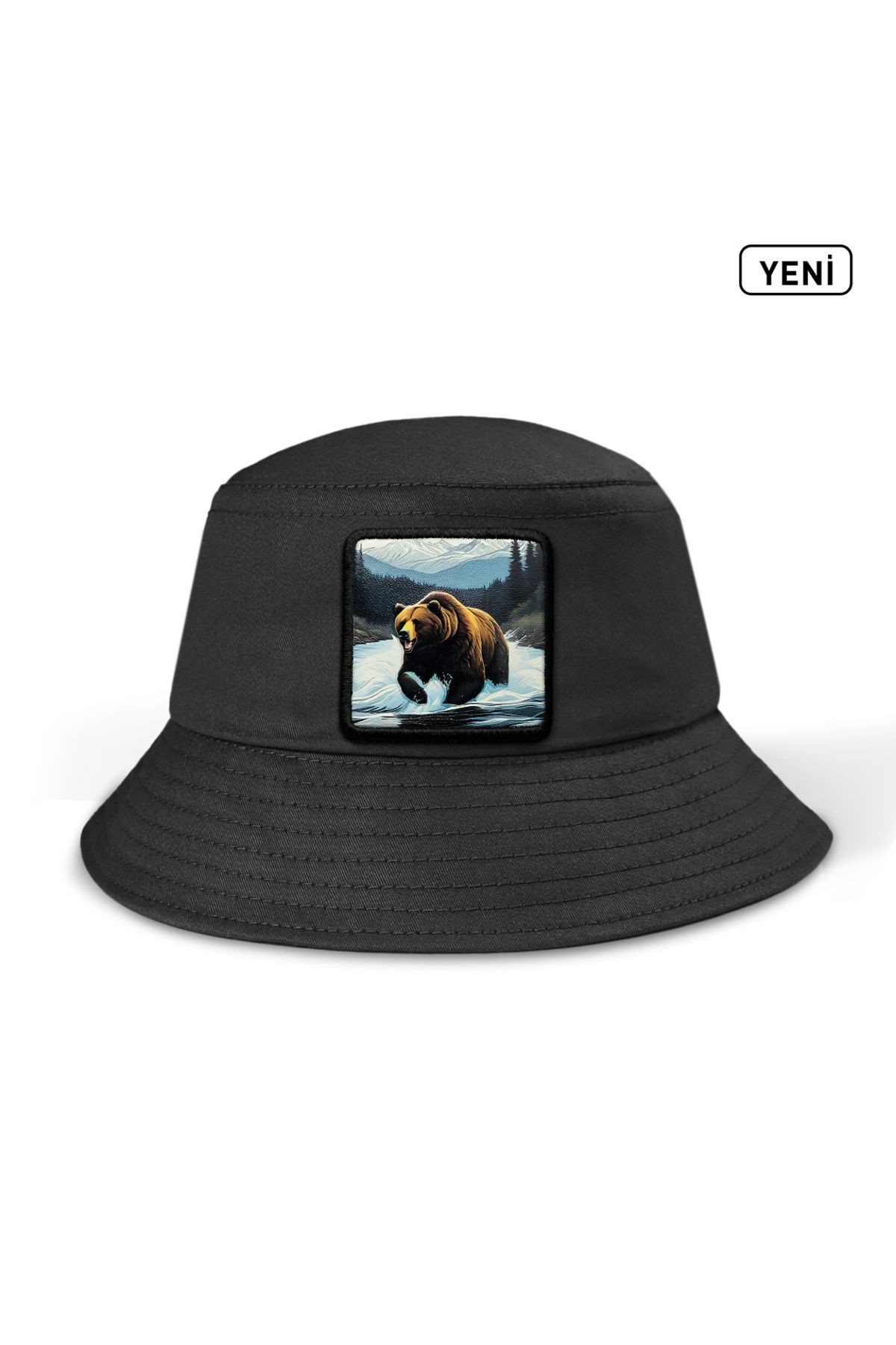 Bucket Ayı Logolu Siyah Şapka