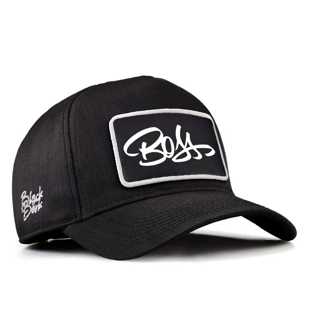 Siyah Cordura Kumaş Şapka (Cap) - Boss - 2 Kod Logolu