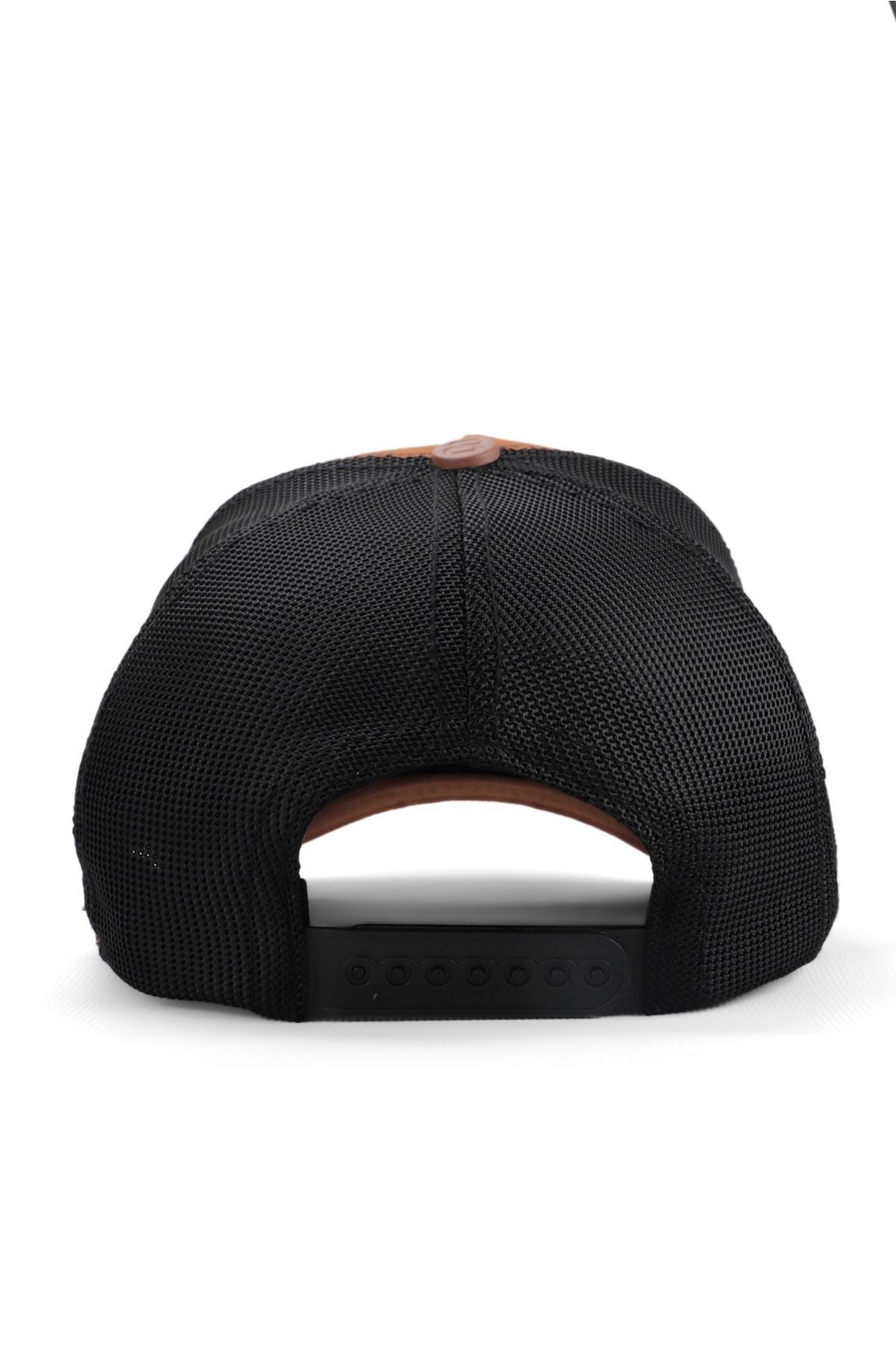 Fighter Logolu Camel-Siyah Trucker Şapka