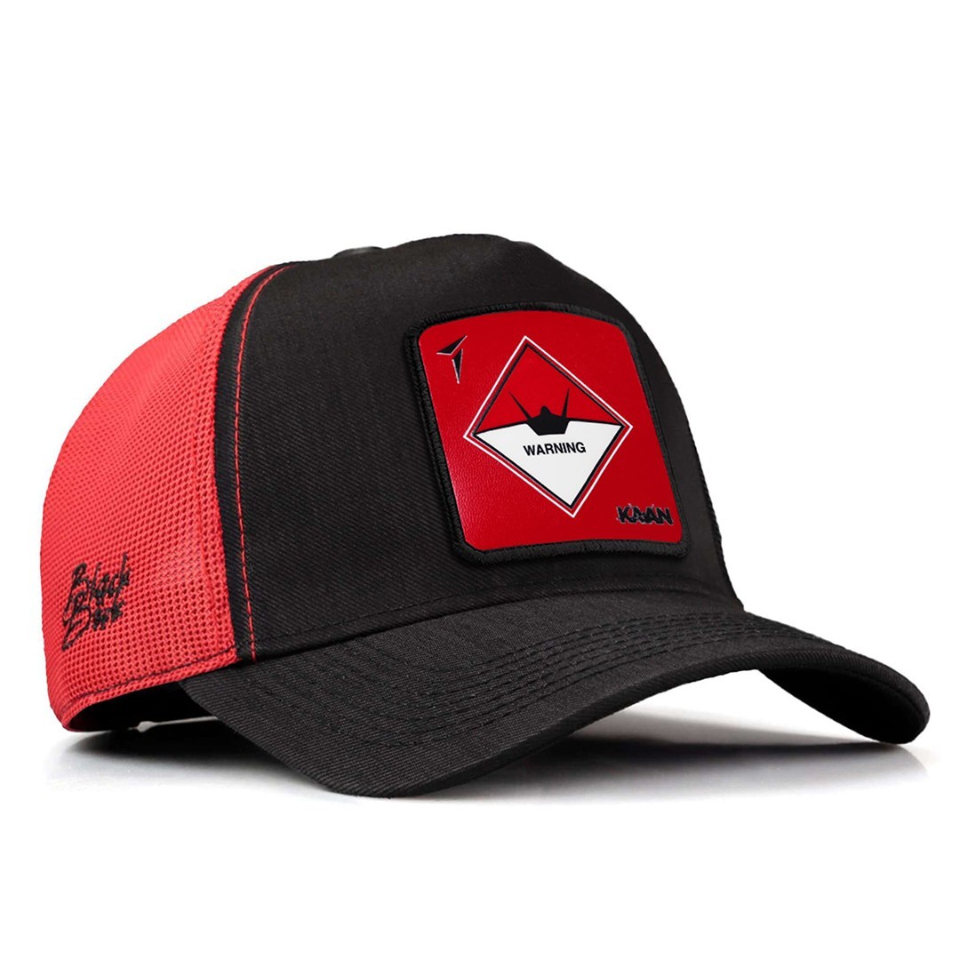 KAAN Lisanslı Siyah-Kırmızı Cordura Kumaş Şapka
