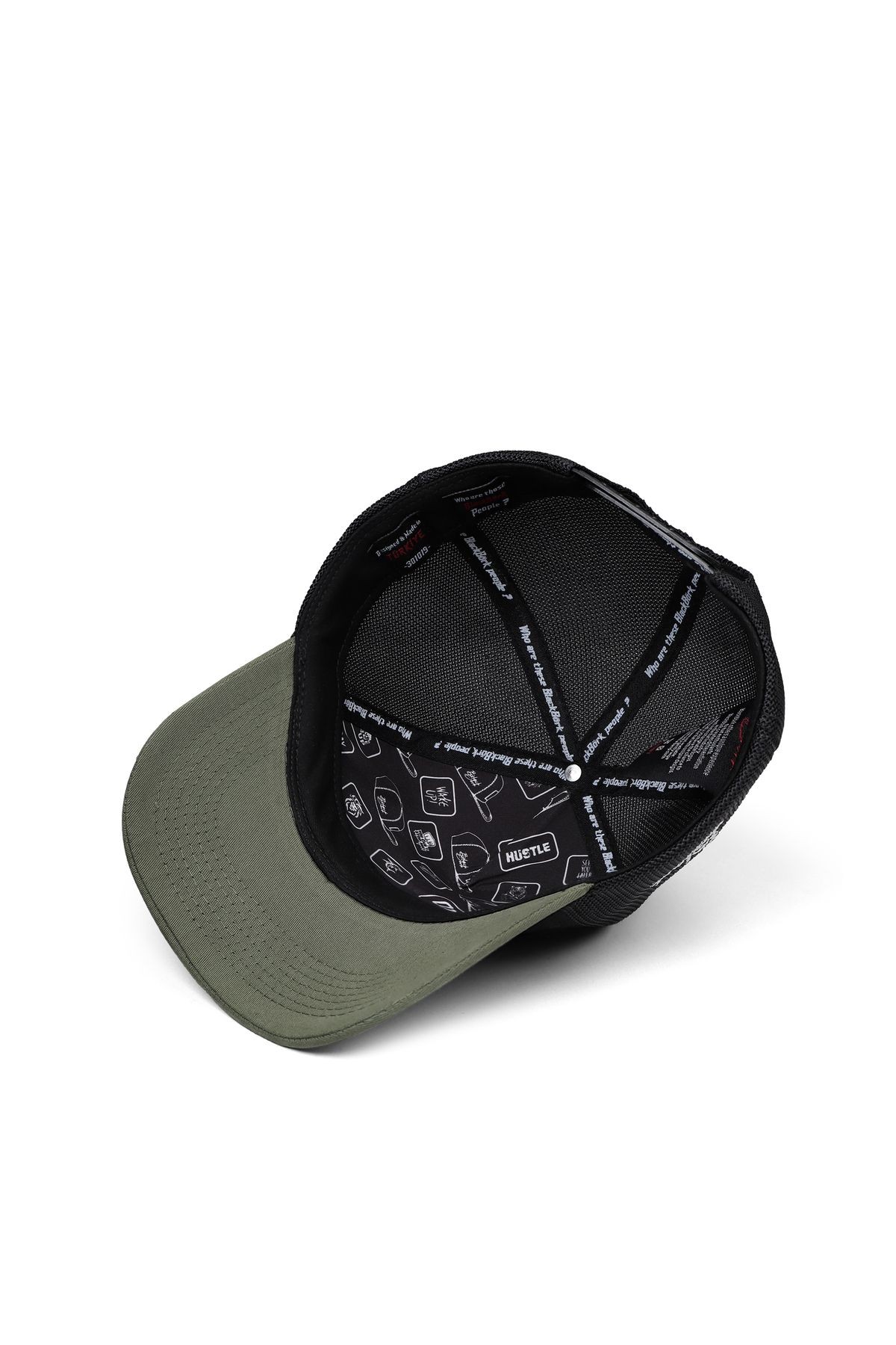 Wake Up Logolu Haki-Siyah Trucker Şapka