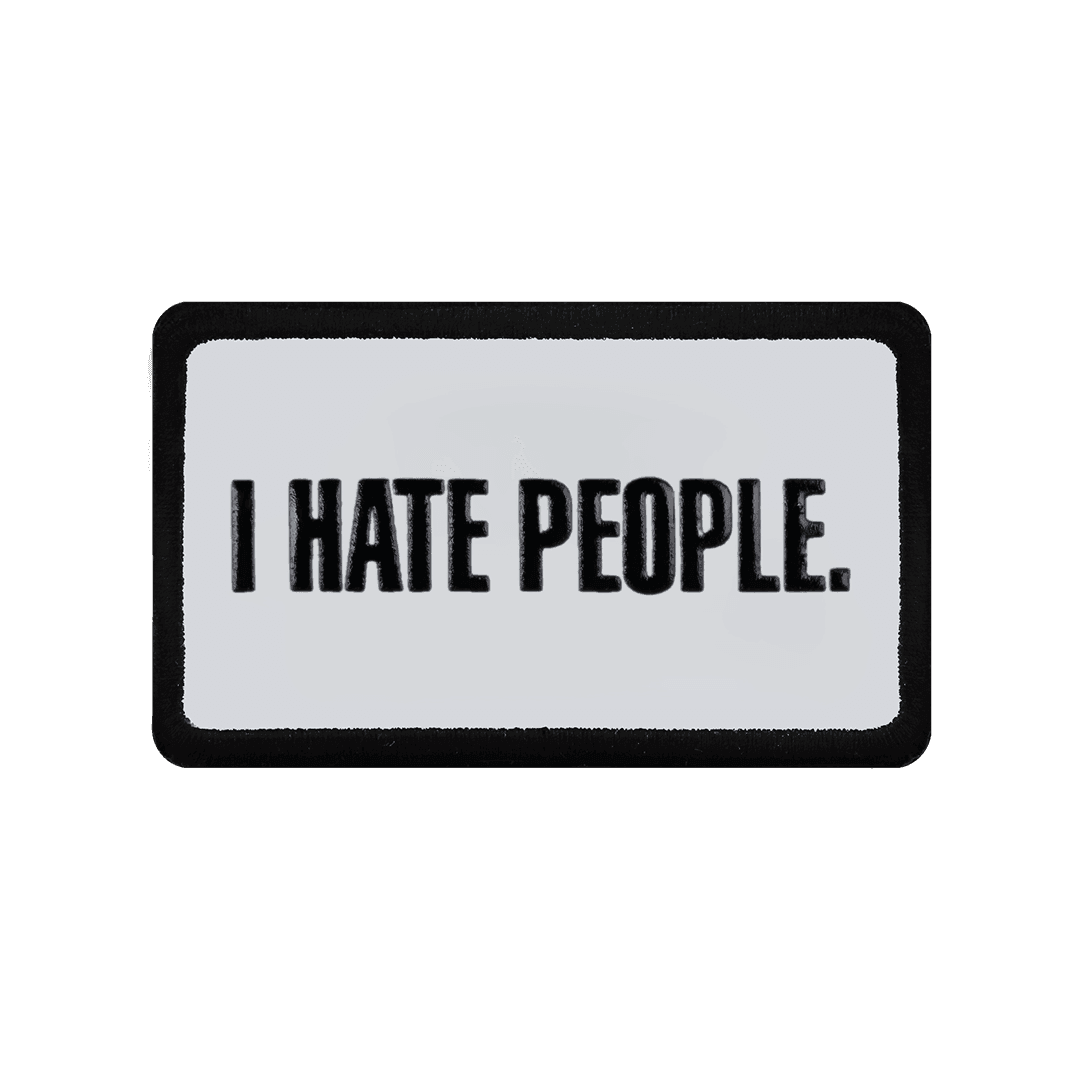 V2 I Hate People - 1bs Unisex White Bench (Patch) with Code Logo