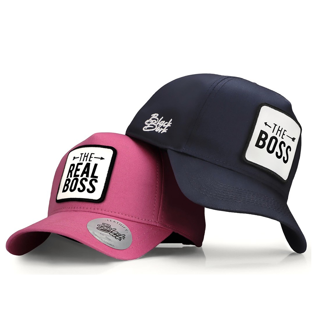 Lacivert-Pembe Şapka (Cap) - The Boss & The Real Boss Logolu
