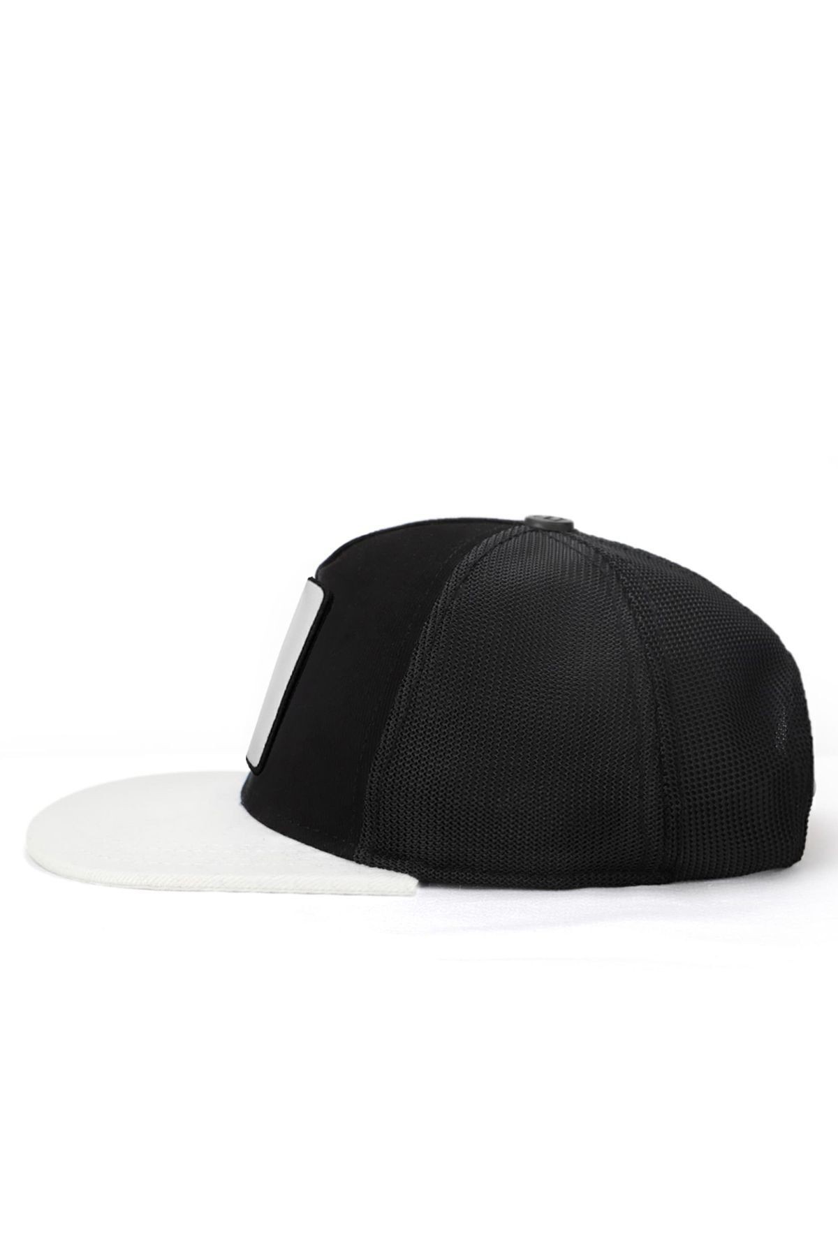Hip Hop Kids Ayı Logolu Beyaz-Siyah Çocuk Trucker Şapka