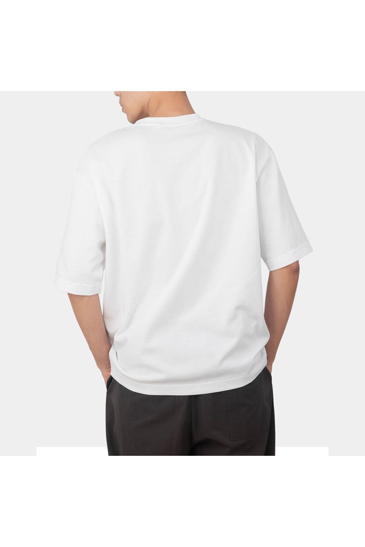 Gym Mode On Logolu Oversize B-Shirt Beyaz