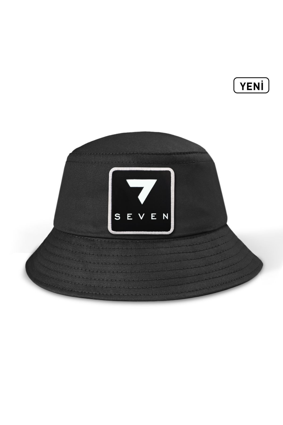 Bucket 7 Numara Logolu Siyah Şapka