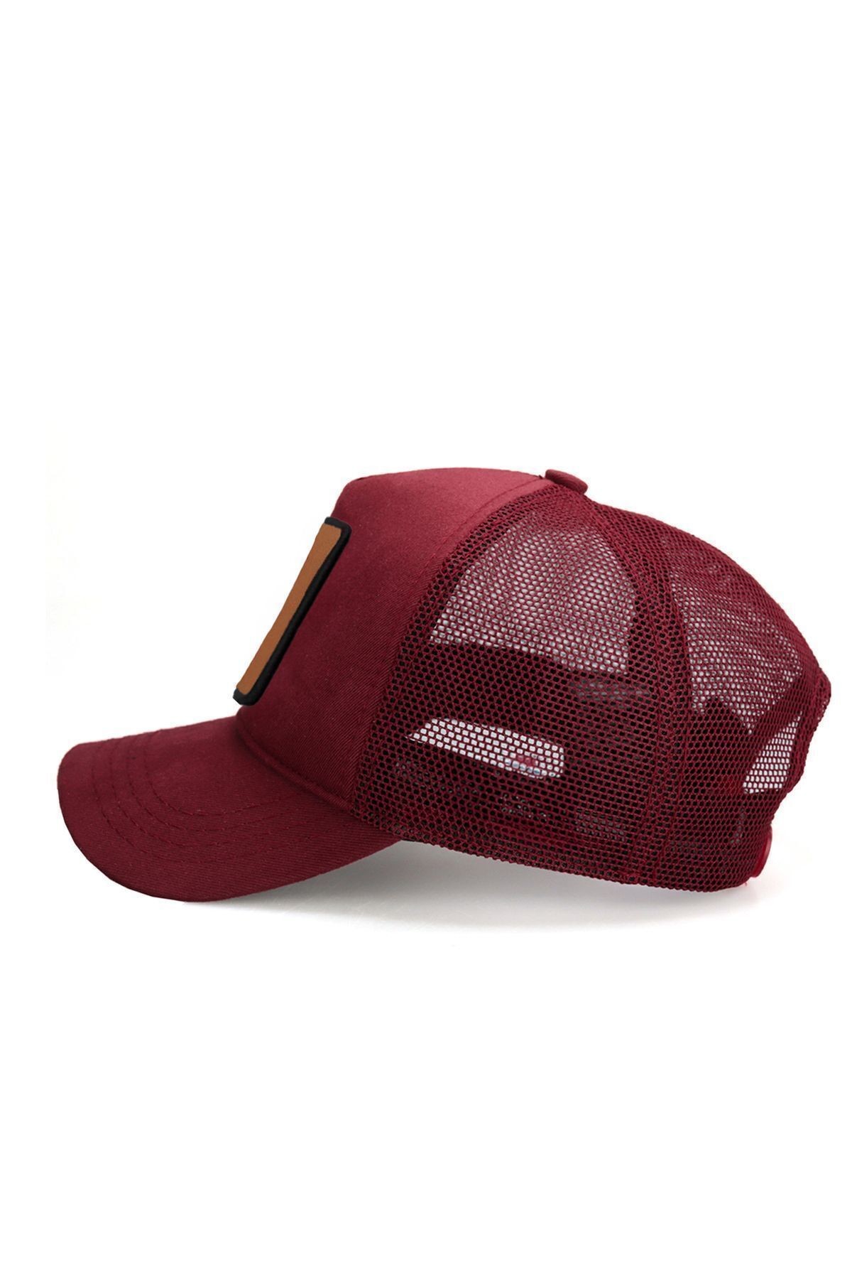 Rock Logolu Bordo Trucker Şapka