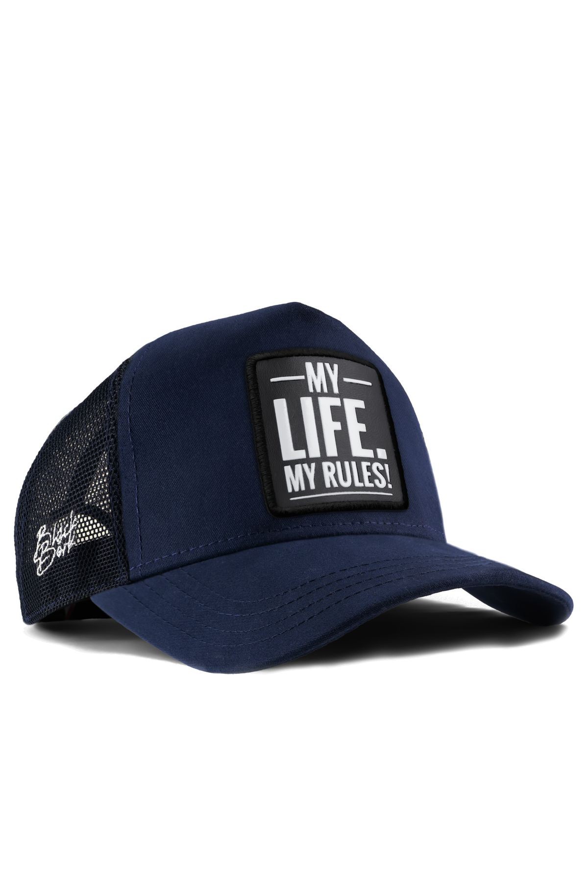 My Life My Rules Logolu Lacivert Trucker Şapka