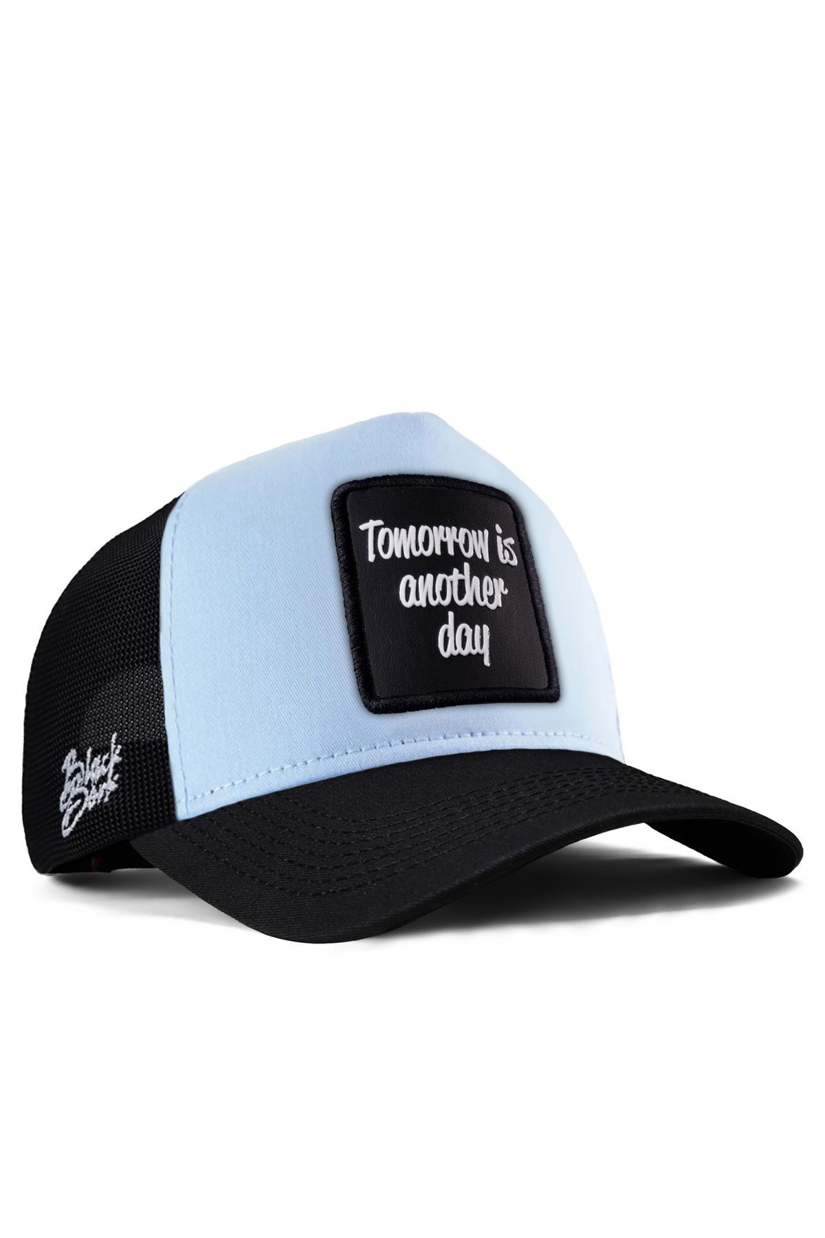 Tomorrow Is Another Day Logolu Siyah-Buz Mavi Trucker Şapka