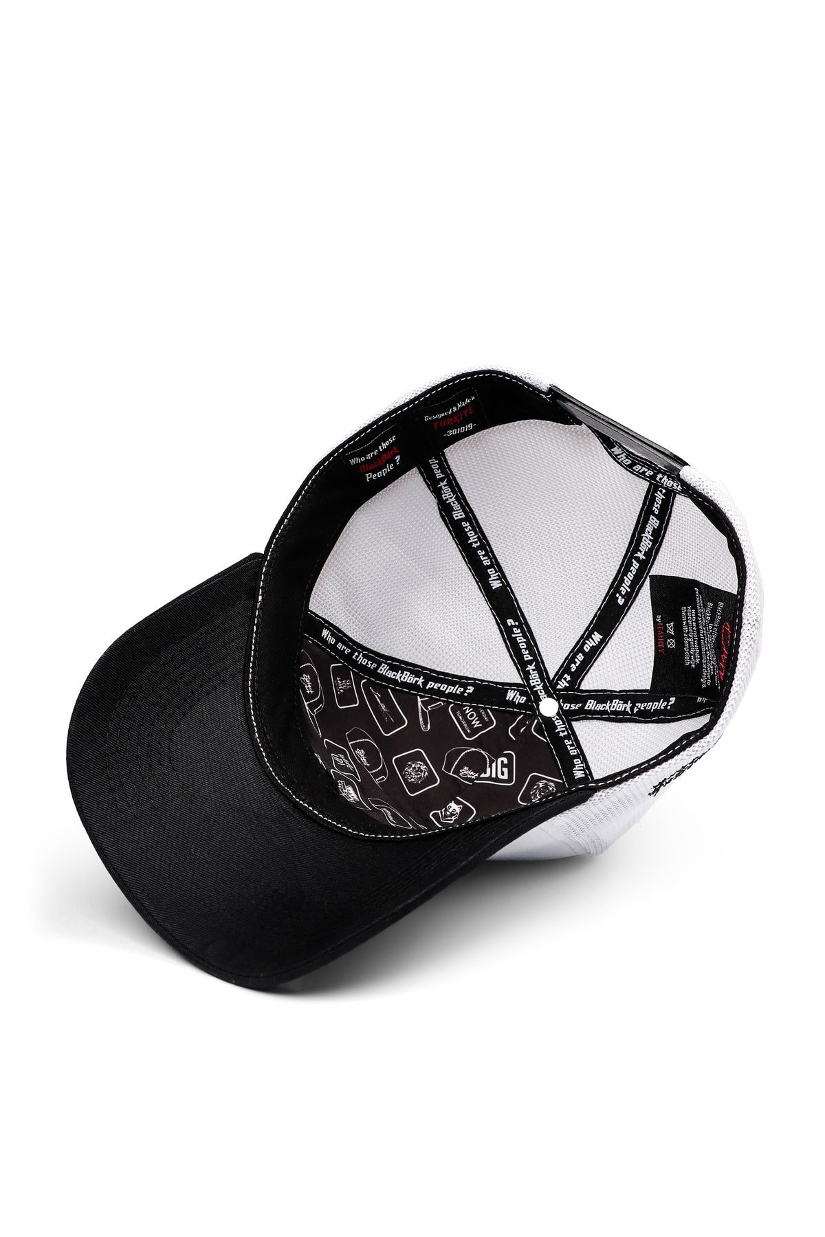 Aslan Logolu Siyah-Beyaz Trucker Şapka