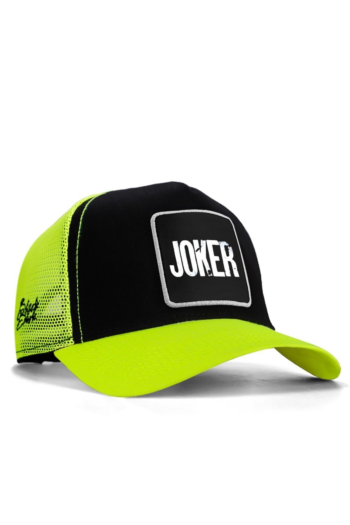 Joker Logolu Neon-Siyah Trucker Şapka