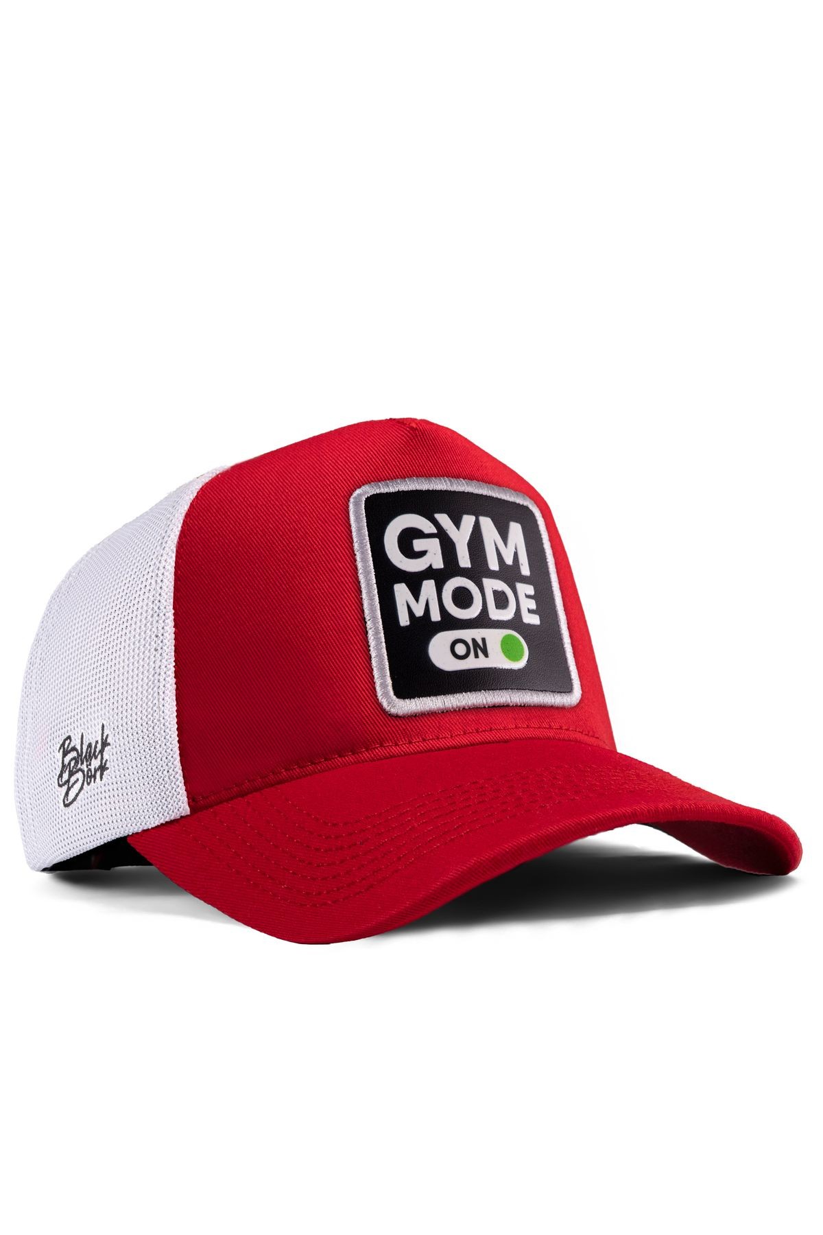 Gym Mode On Logolu Kırmızı-Beyaz Trucker Şapka