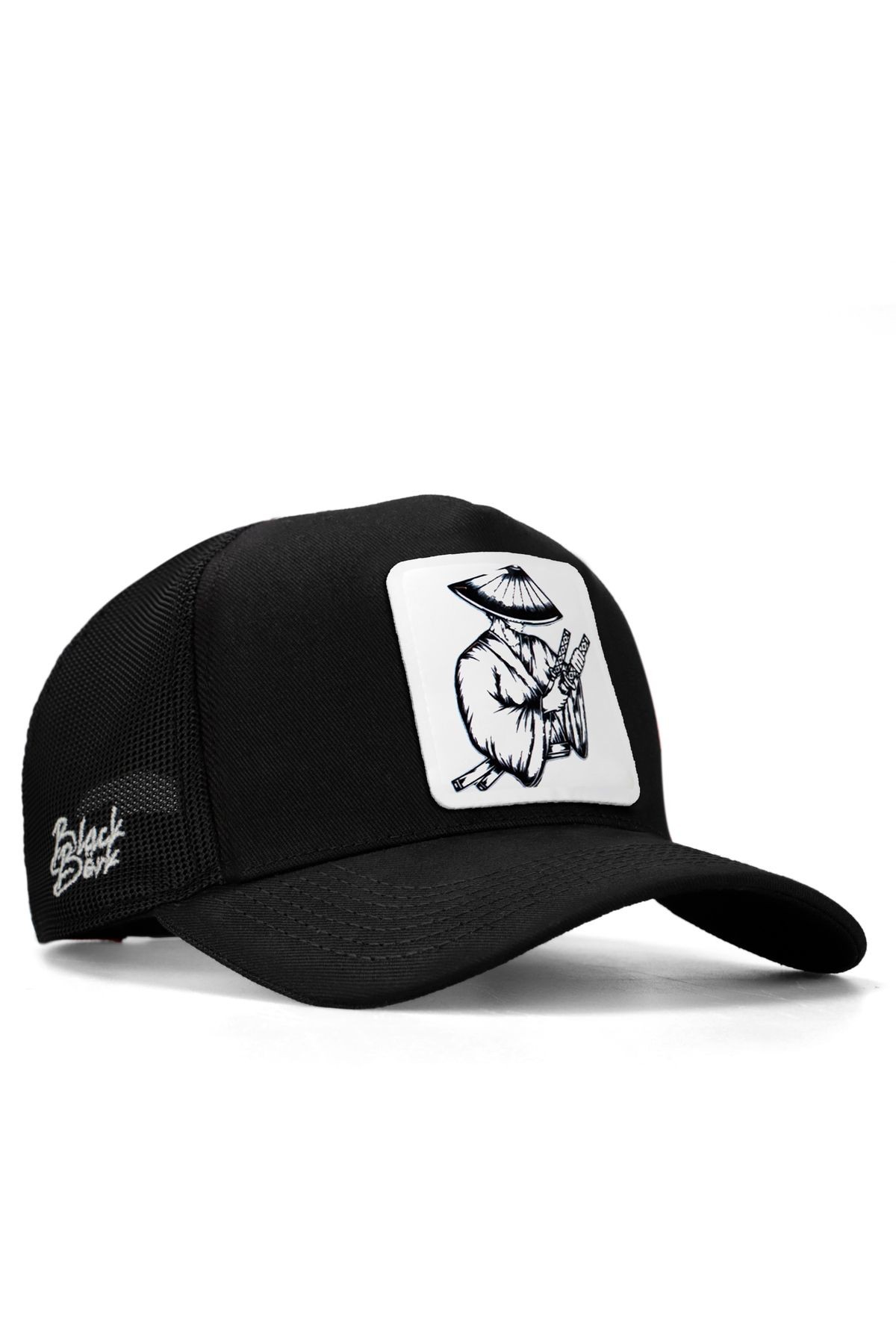 Samuray Logolu Siyah Trucker Şapka