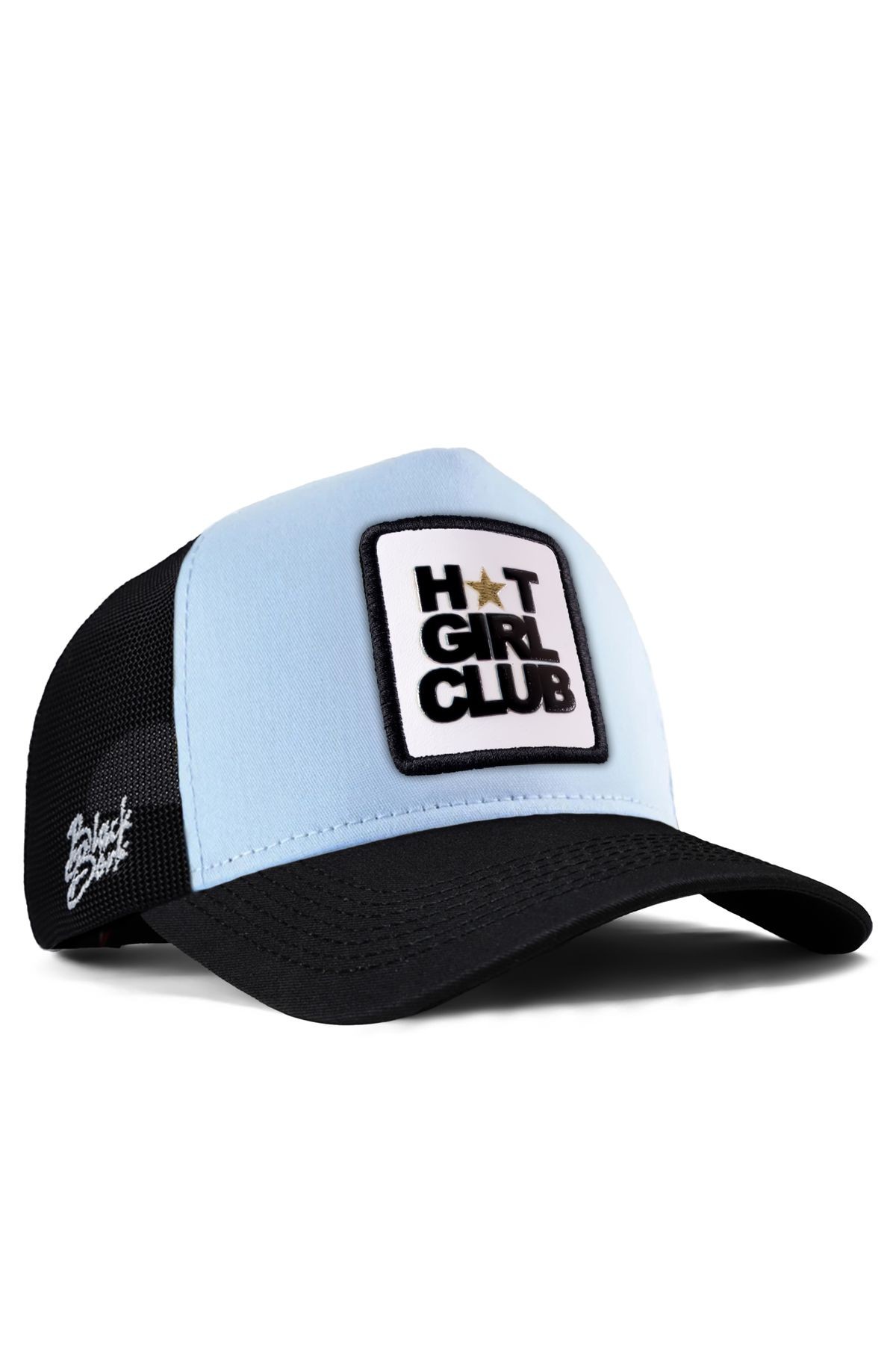Hot Girl Club Logolu Siyah-Buz Mavi Trucker Şapka