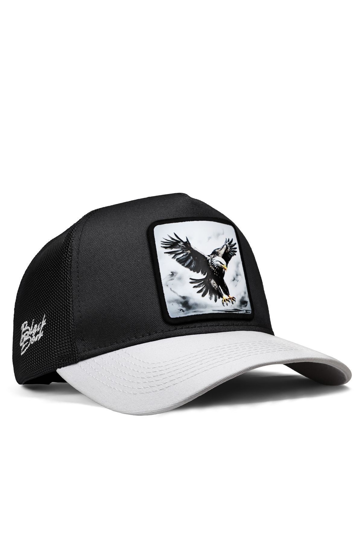 Kartal Logolu Beyaz-Siyah Trucker Şapka