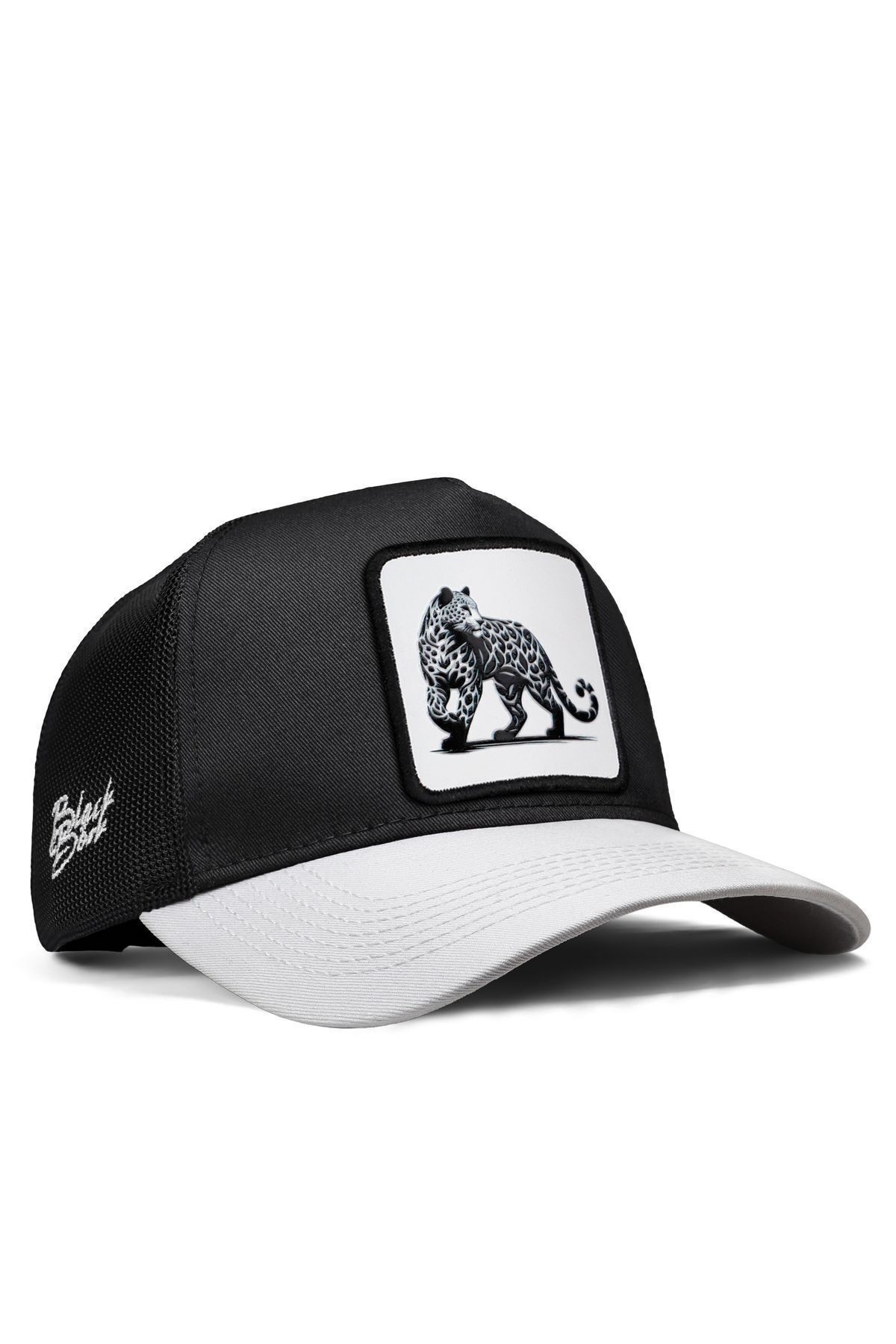 Panter Logolu Beyaz-Siyah Trucker Şapka