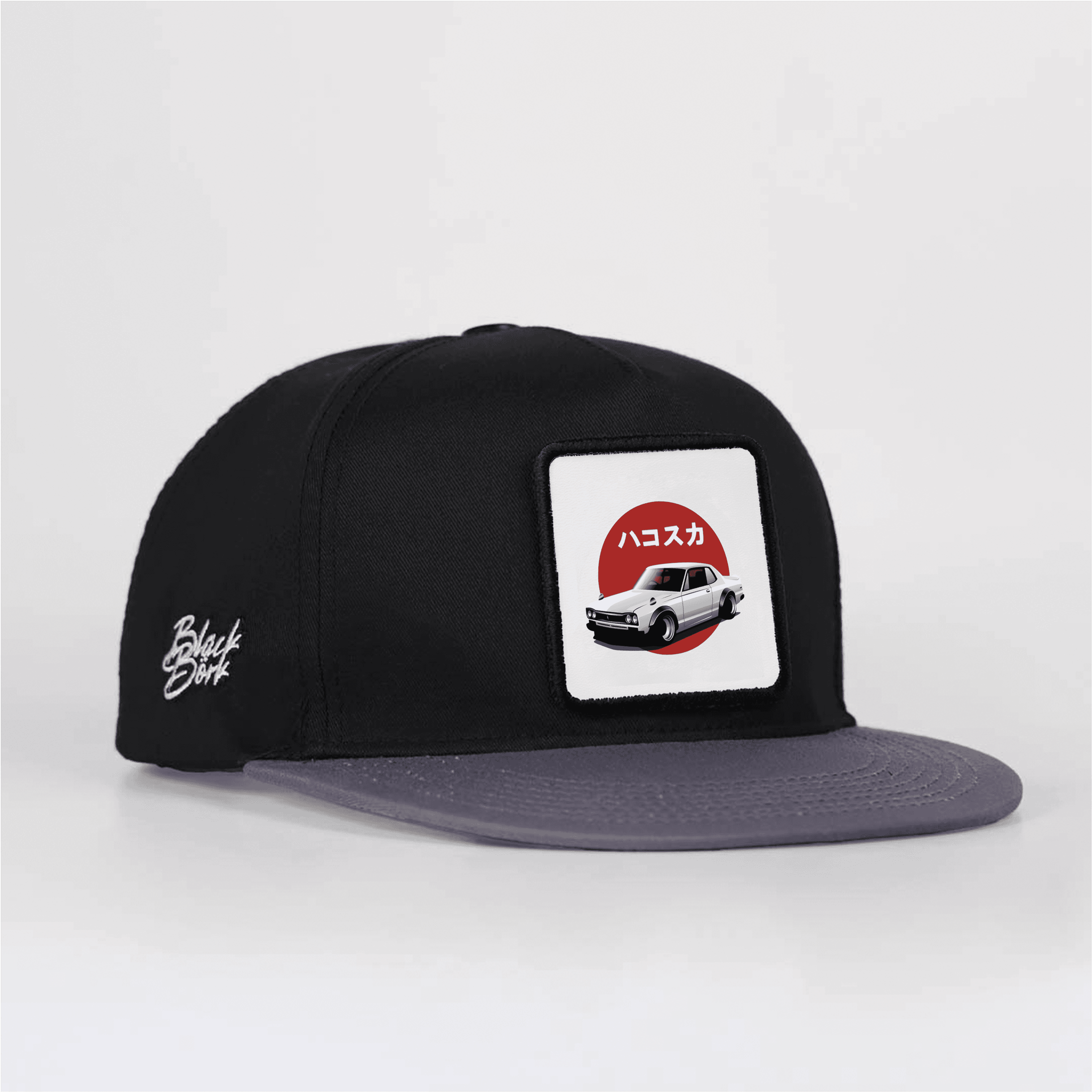 DM Logolu Gri-Siyah Hip Hop Şapka