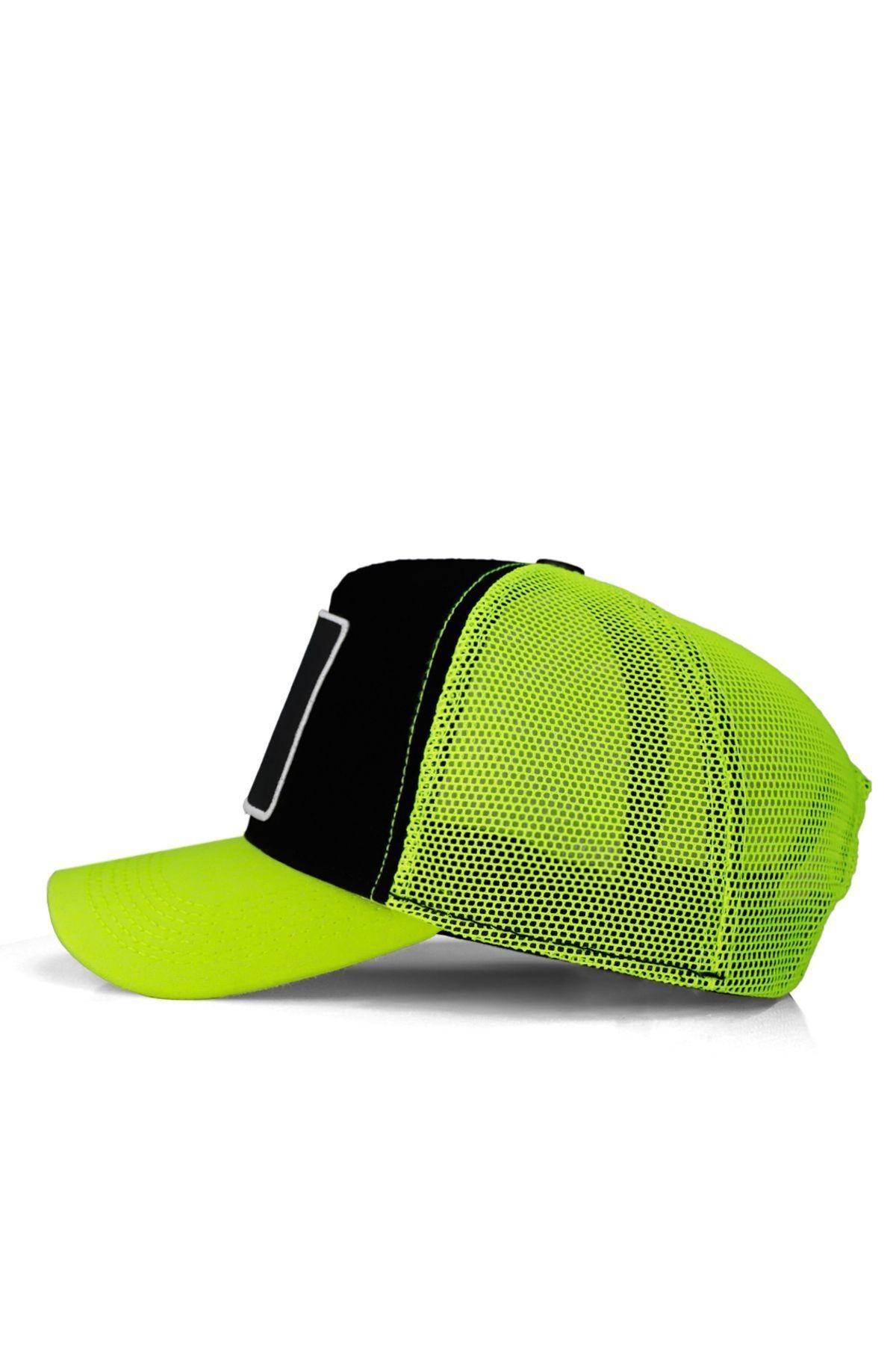 Aslan Logolu Neon-Siyah Trucker Şapka