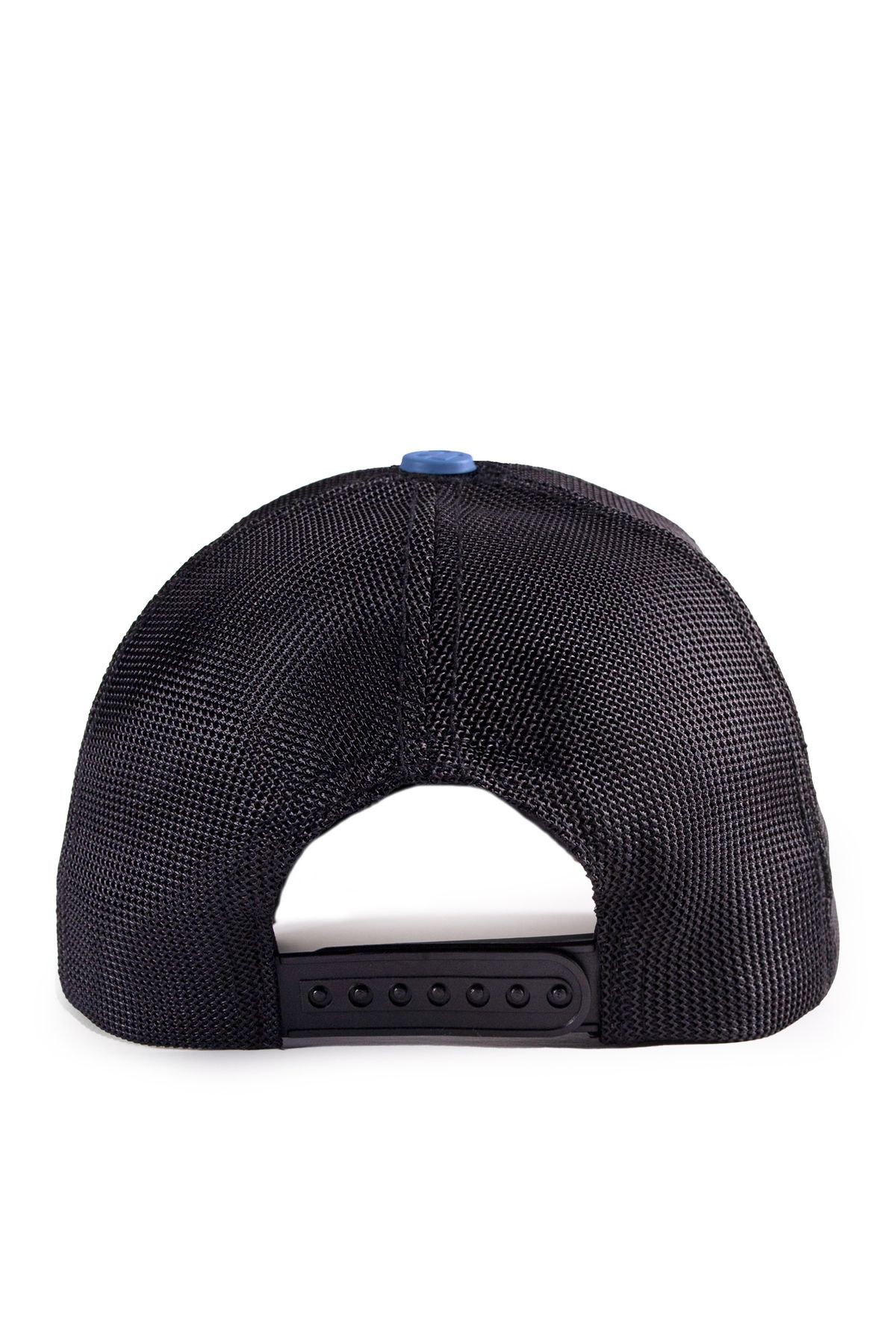 Futbol Sarı Lacivert Logolu Siyah-Mavi Trucker Şapka