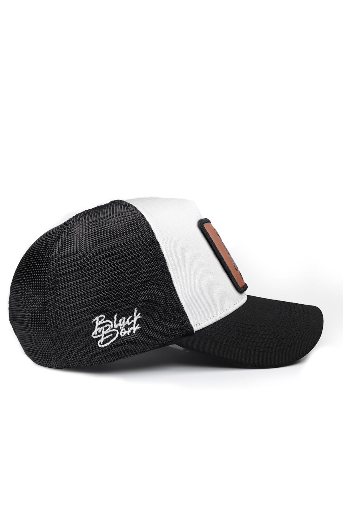 See You Later Never Logolu Siyah-Beyaz Trucker Şapka