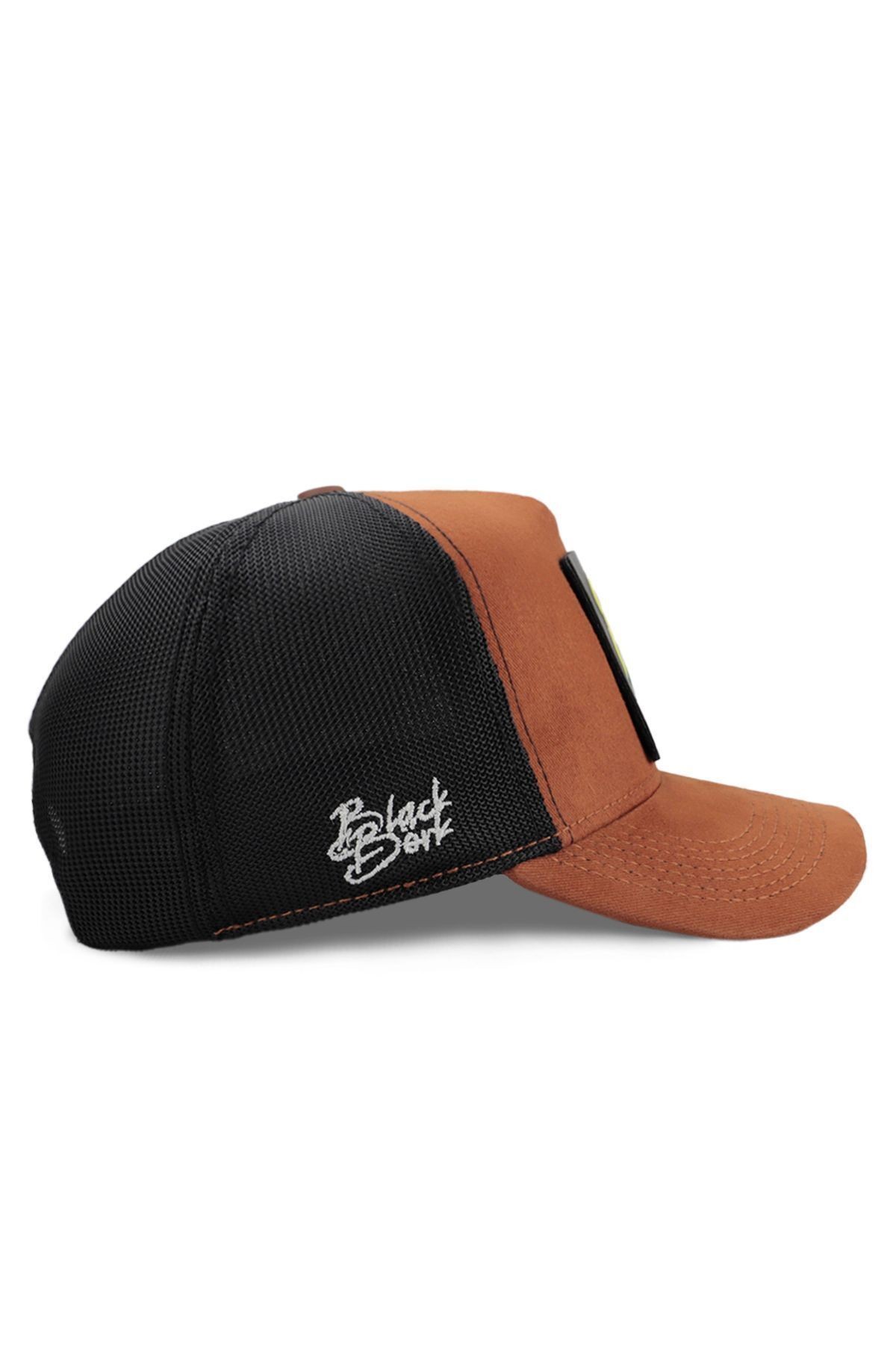 Fighter Logolu Camel-Siyah Trucker Şapka