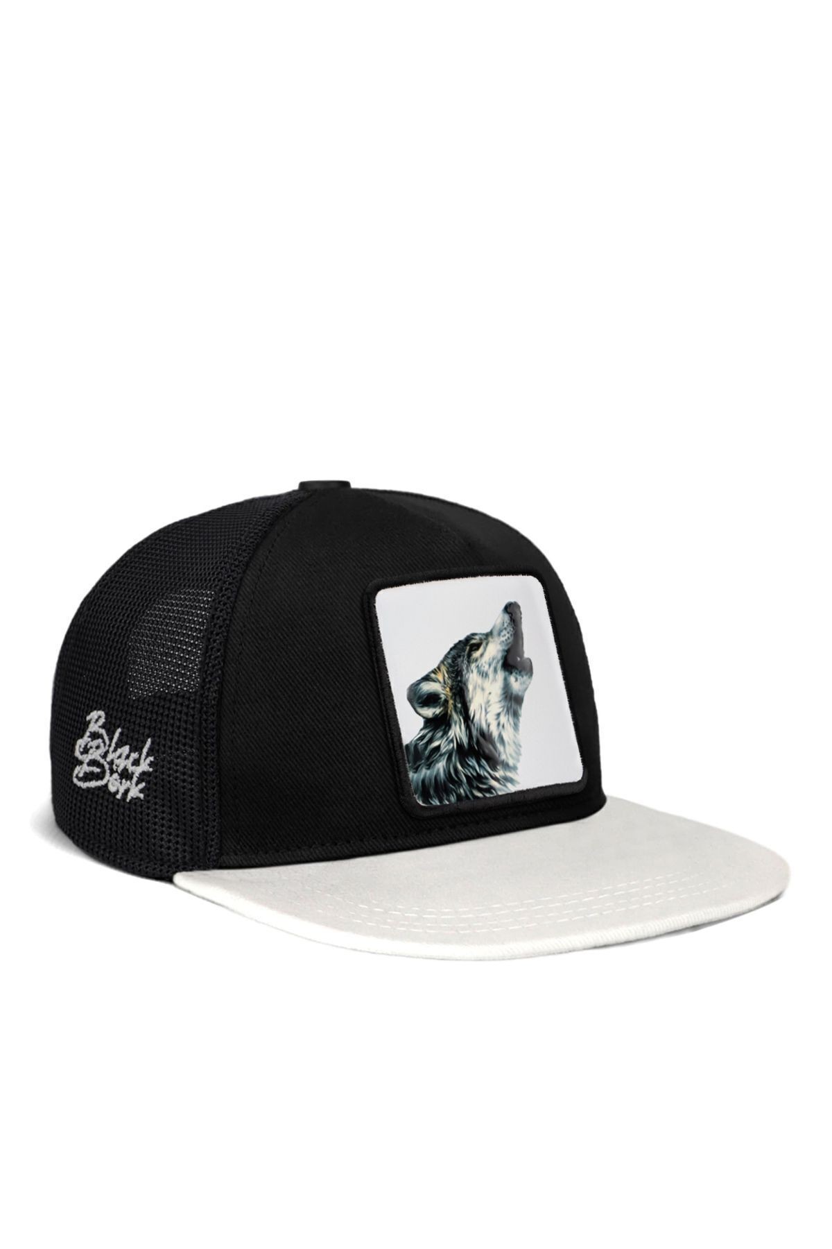 Hip Hop Kids Kurt Logolu Beyaz-Siyah Çocuk Trucker Şapka