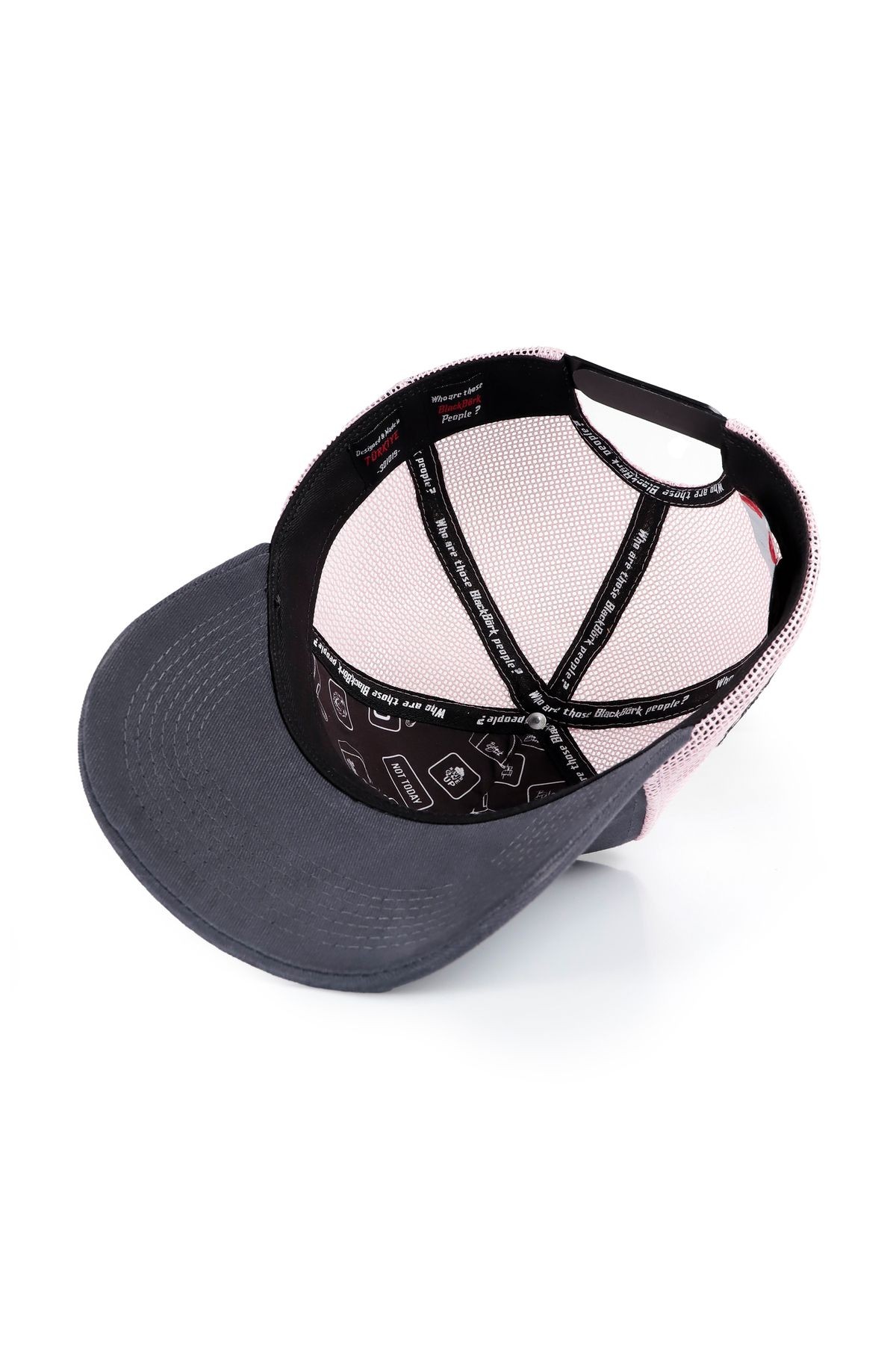 Boss Logolu Antrasit-Pembe Trucker Şapka