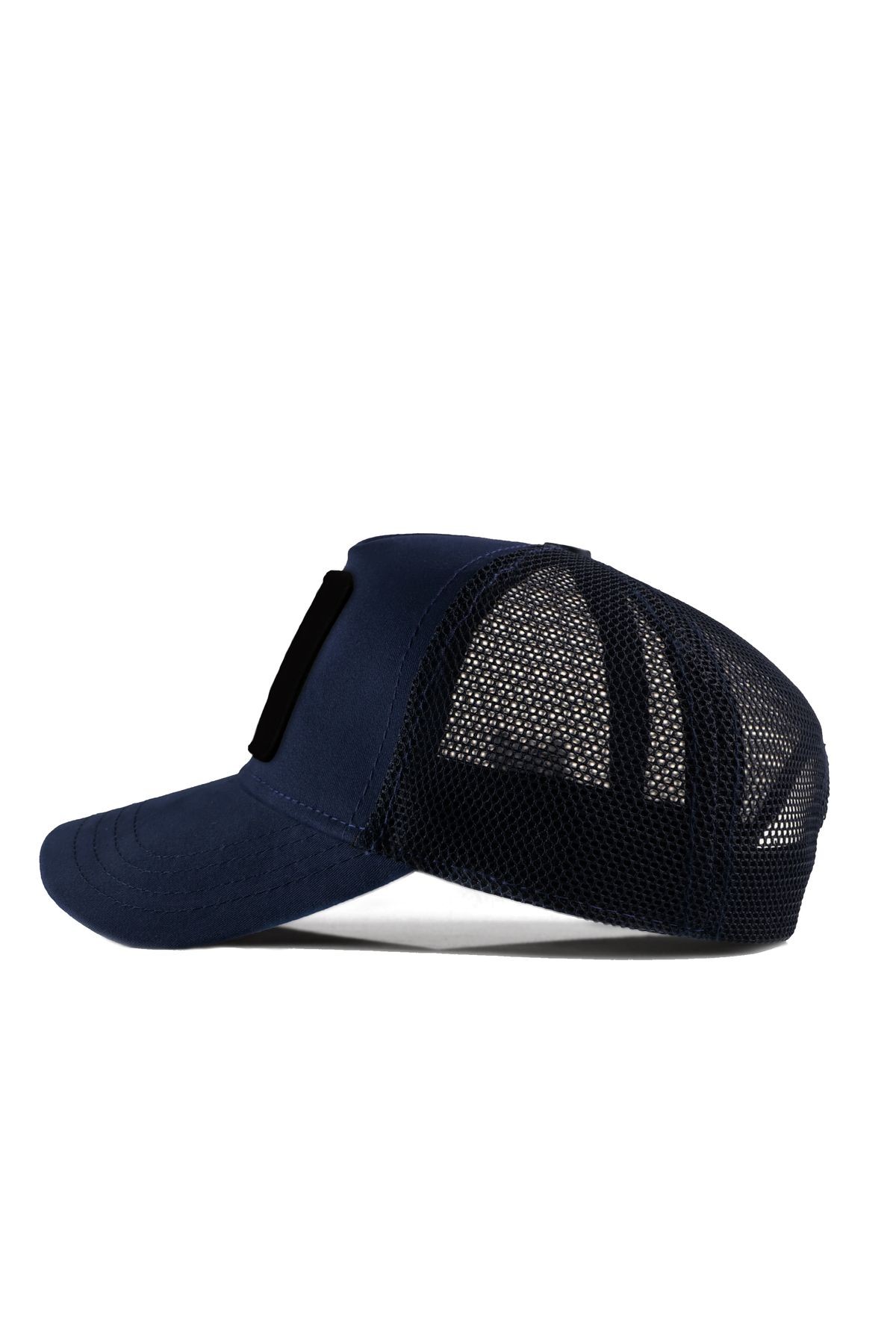 Who Tells Your Story Logolu Lacivert Trucker Şapka