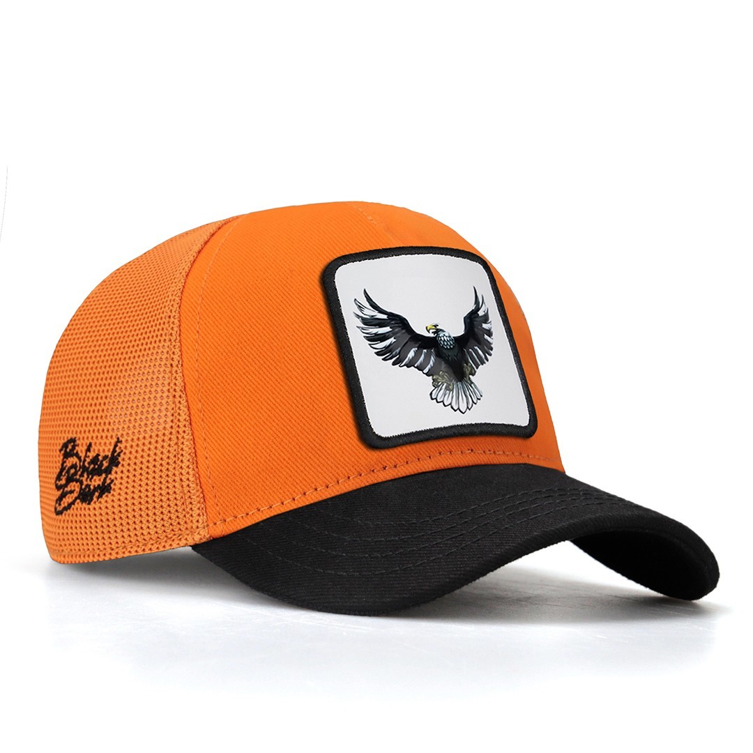 Turuncu-Siyah Siperli Çocuk Şapka (Cap)