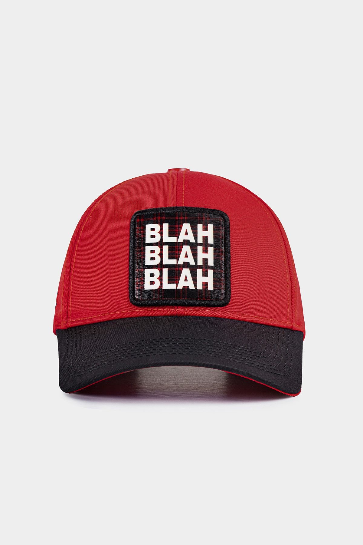 Six Blah Blah Blah Logolu Siyah-Kırmızı Beyzbol Şapka