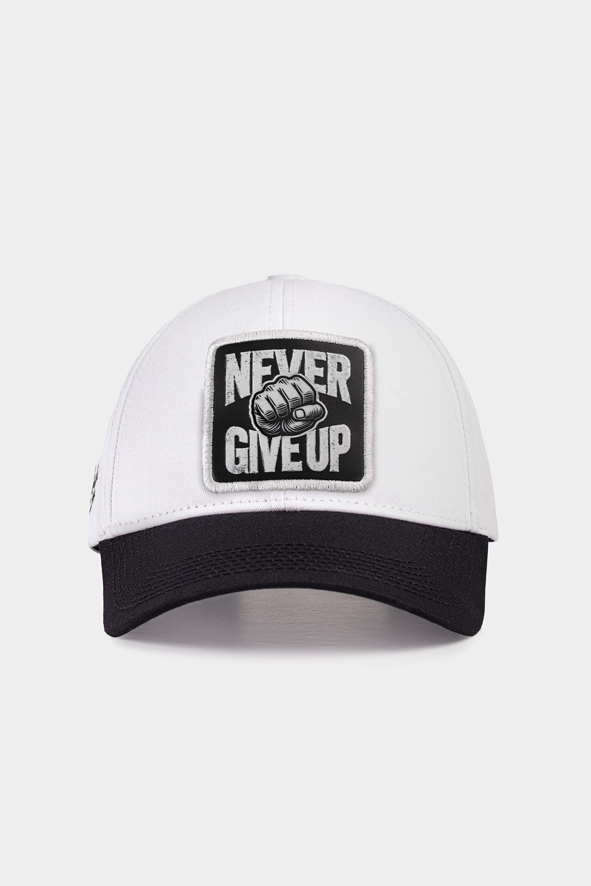 Six Never Give Up Logolu Siyah-Beyaz Beyzbol Şapka