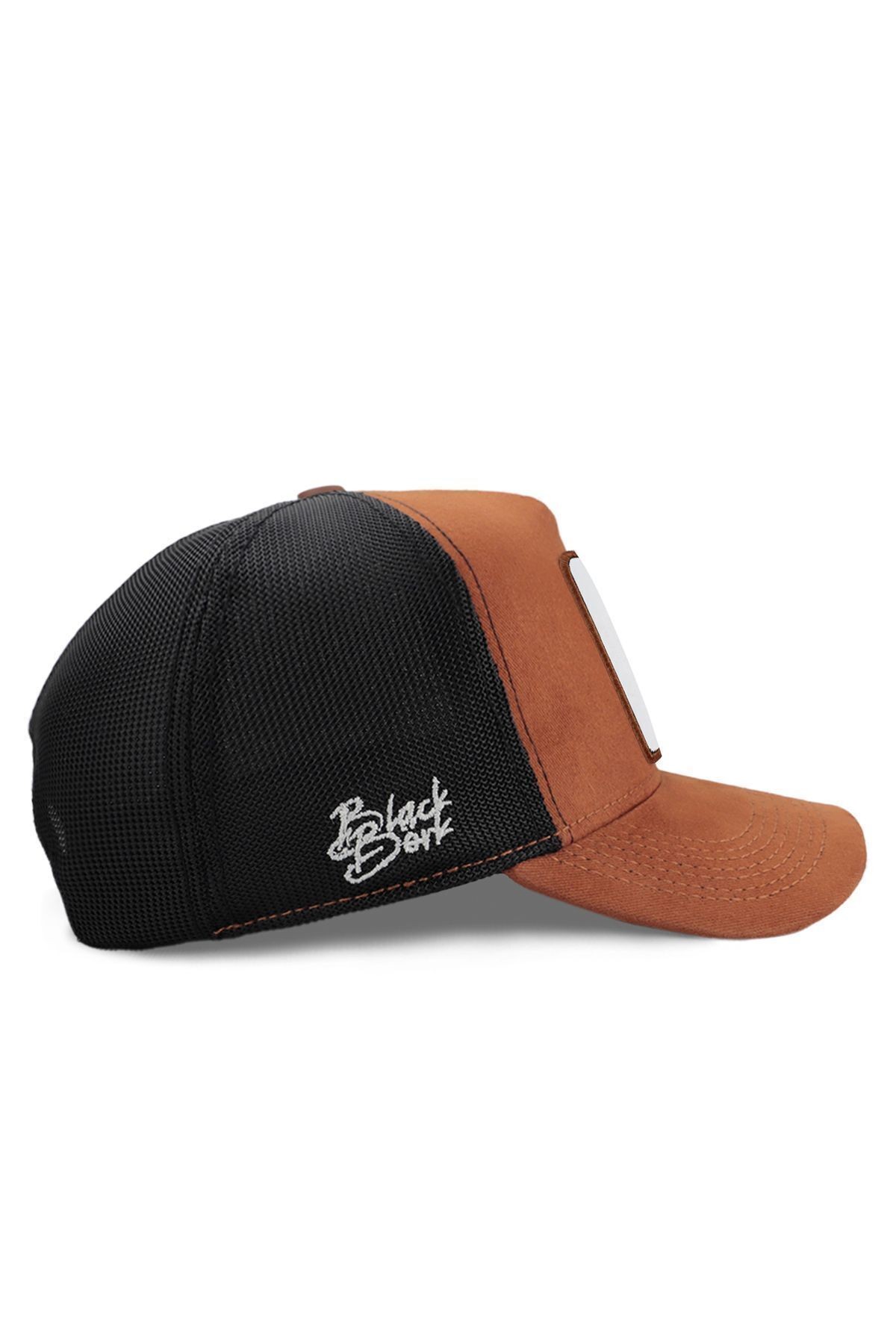 Ayı Logolu Camel-Siyah Trucker Şapka