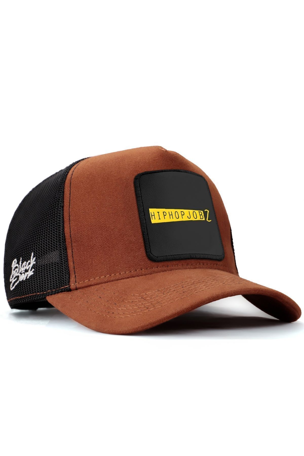 Hip Hop Jobz Logolu Camel-siyah Trucker Şapka