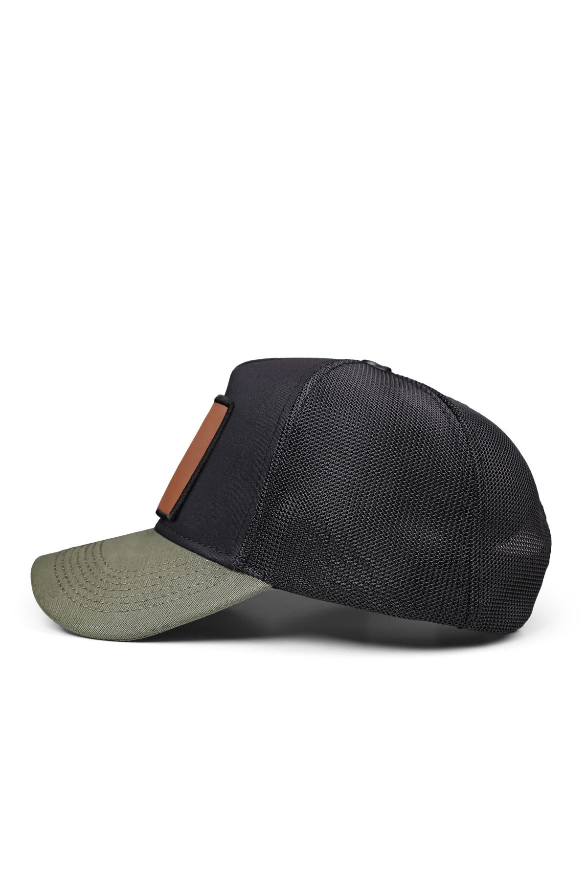 Wake Up Logolu Haki-Siyah Trucker Şapka