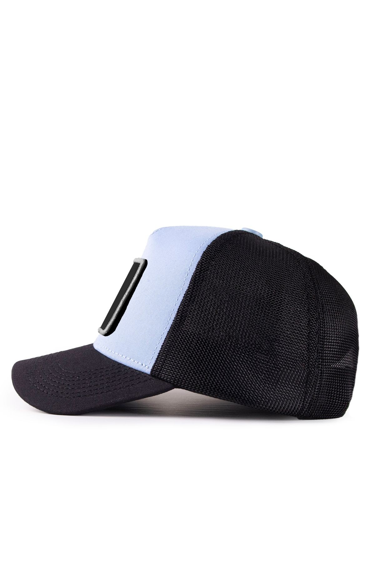 Carpe Diem Logolu Siyah-Buz Mavi Trucker Şapka