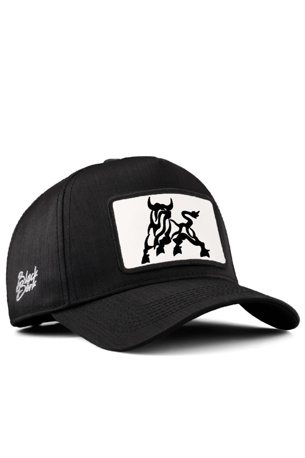 Cordura Boğa Logolu Siyah Trucker Şapka