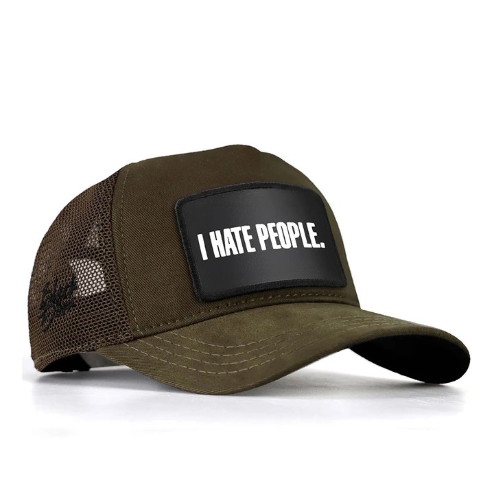 Haki Şapka (Cap) - I Hate People - 2 Kod Logolu