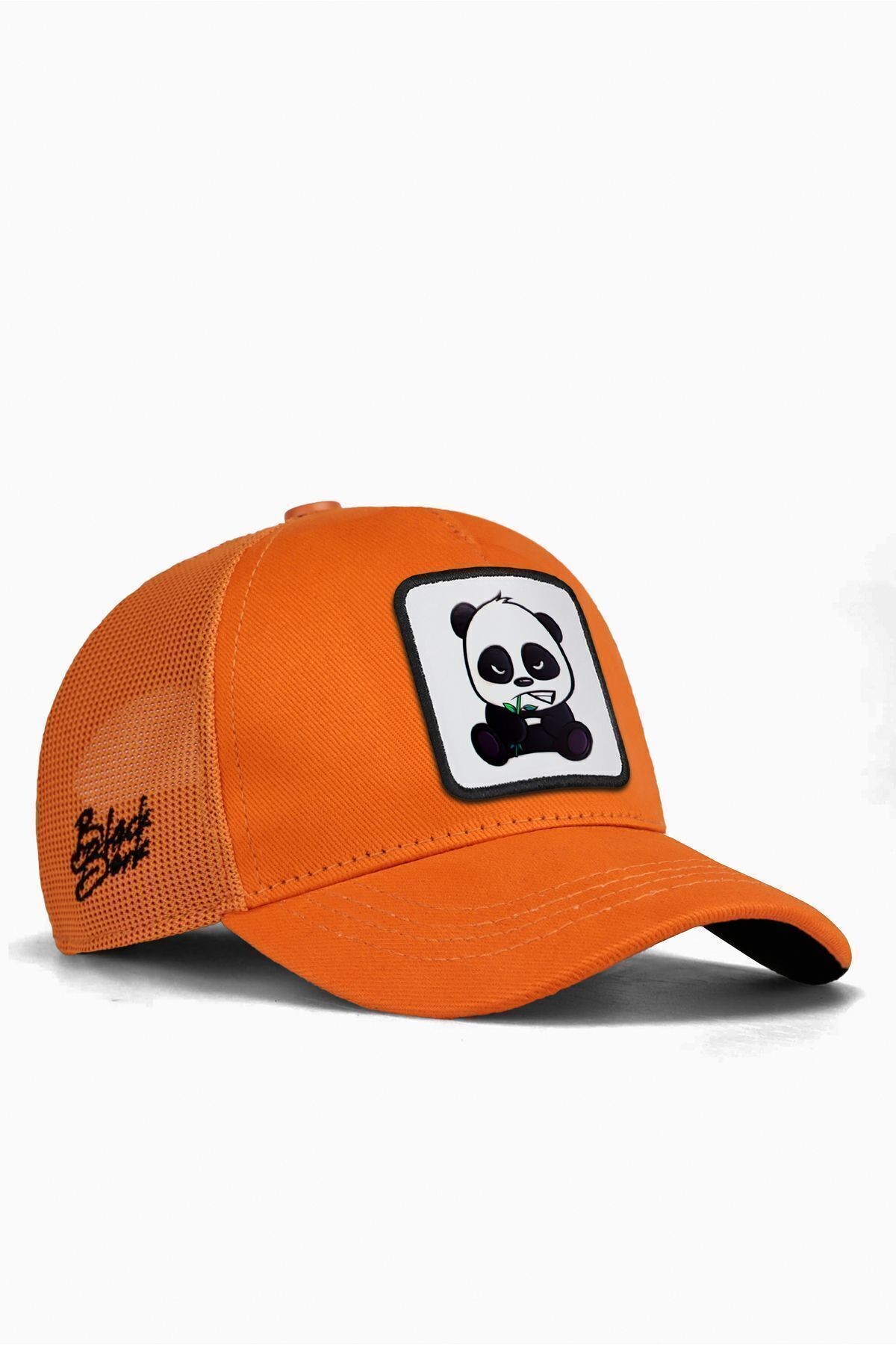 Kids Panda Logolu Turuncu Çocuk Trucker Şapka