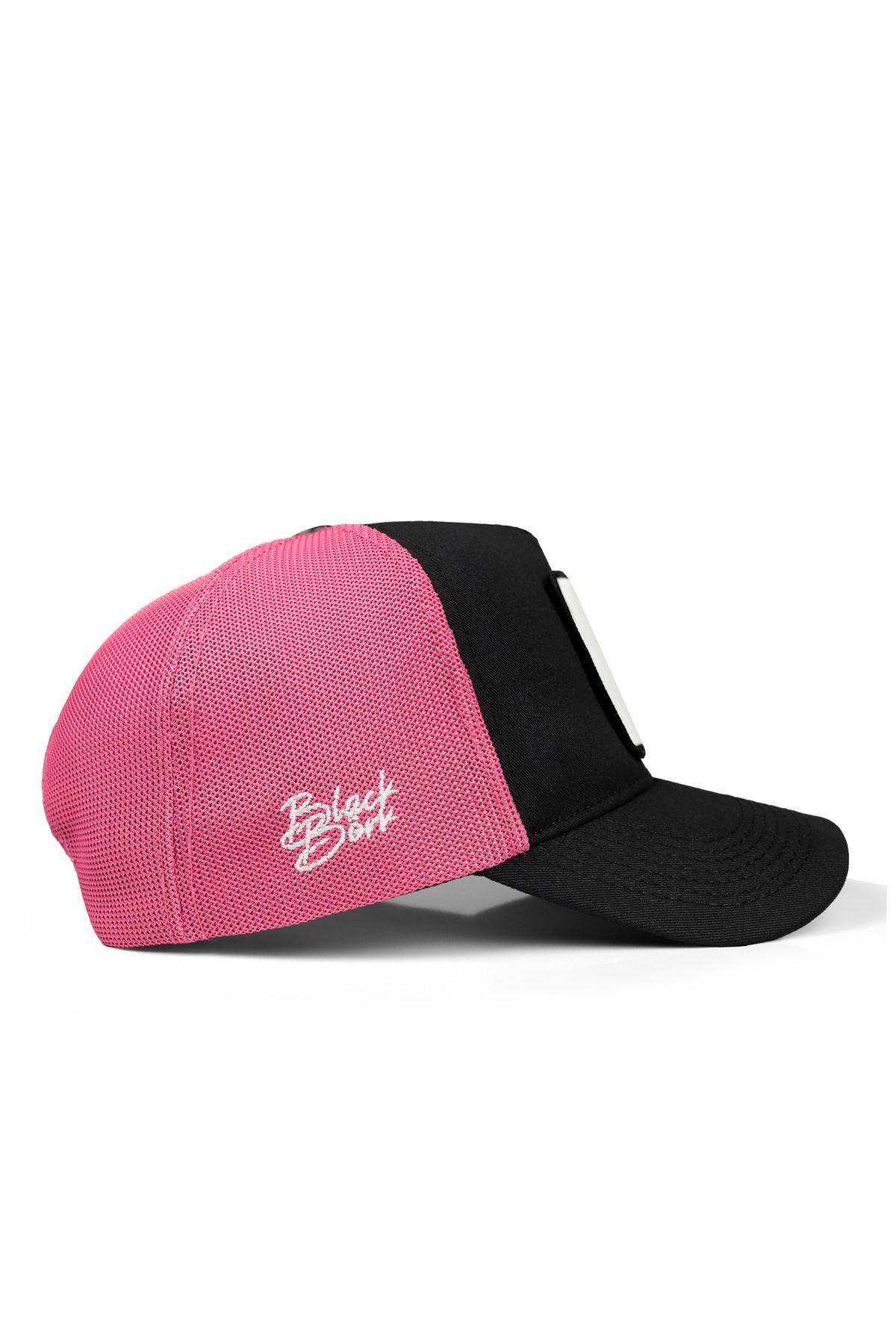 Dudak Logolu Siyah-Pembe Trucker Şapka