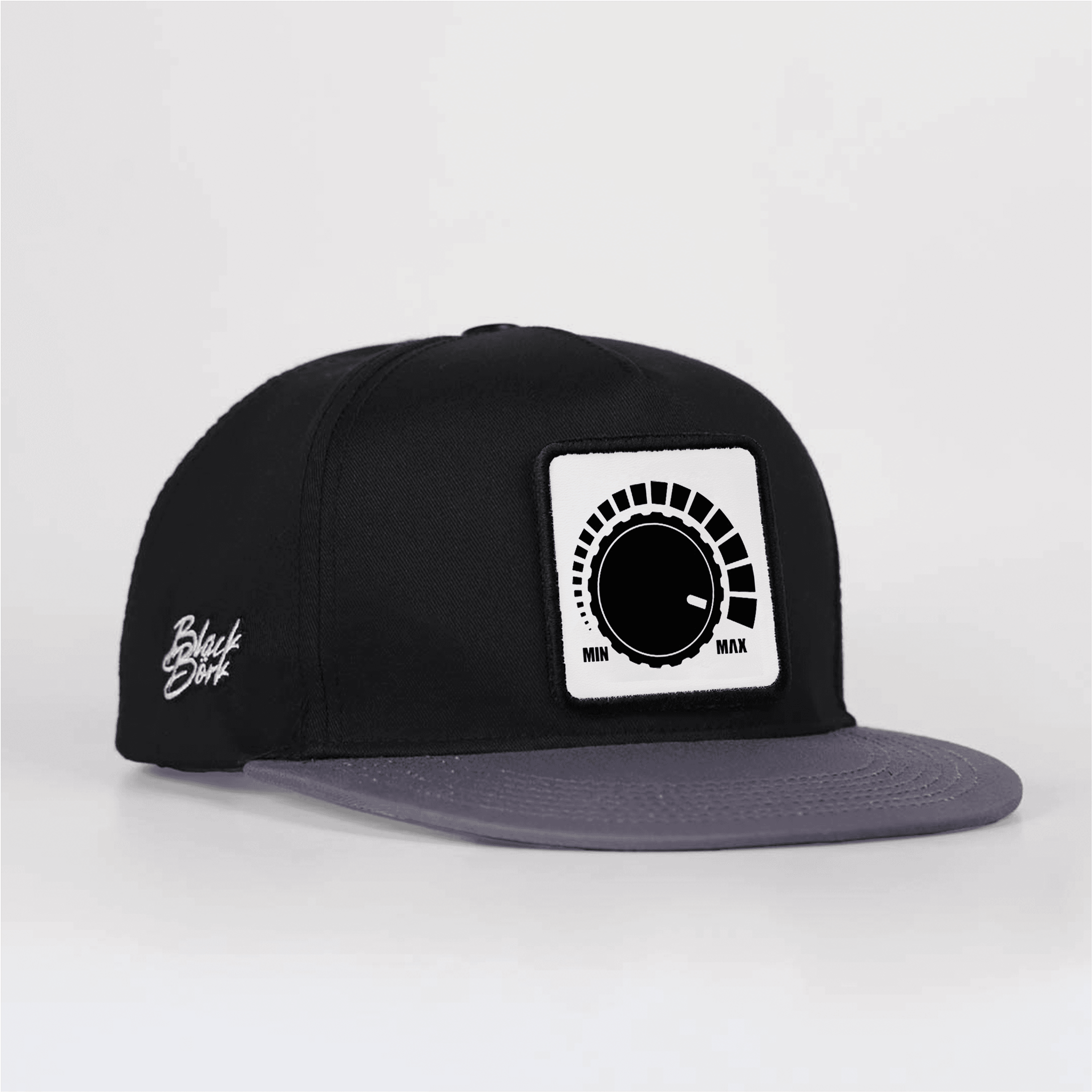 DM Logolu Gri-Siyah Hip Hop Şapka