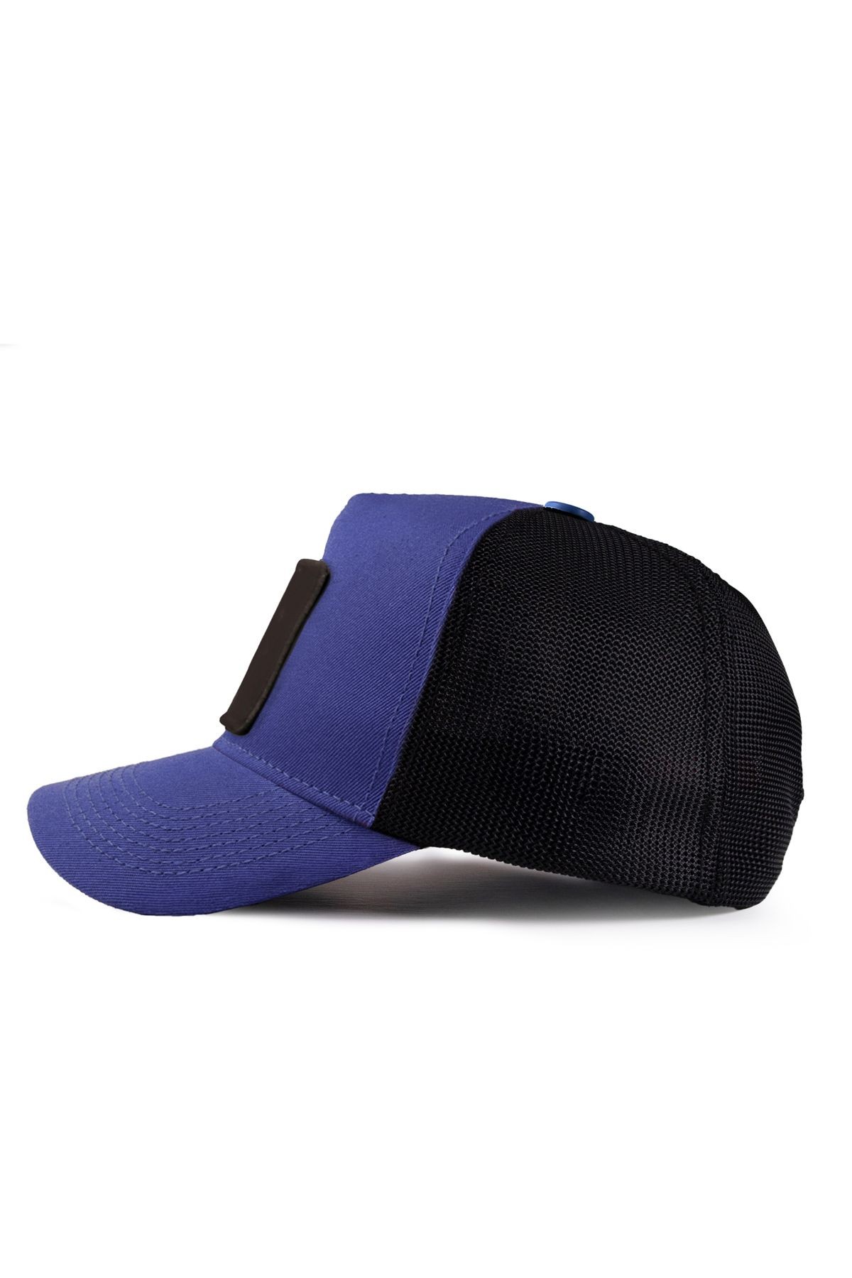 Futbol Sarı Lacivert Logolu Siyah-Mavi Trucker Şapka