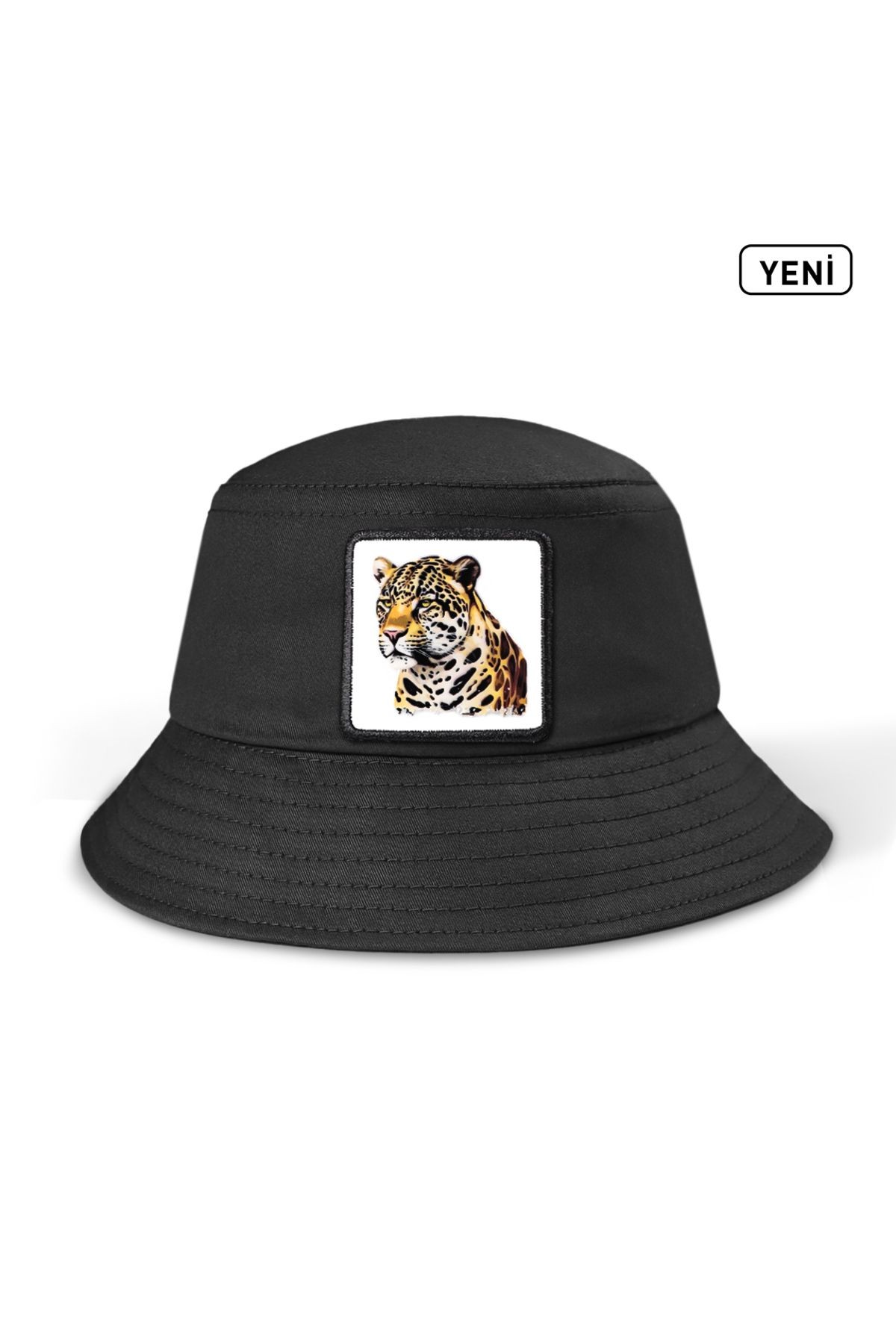 Panter Logolu Siyah Bucket Şapka